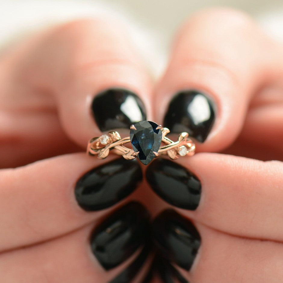 Nature Inspired Leaf Engagement Ring