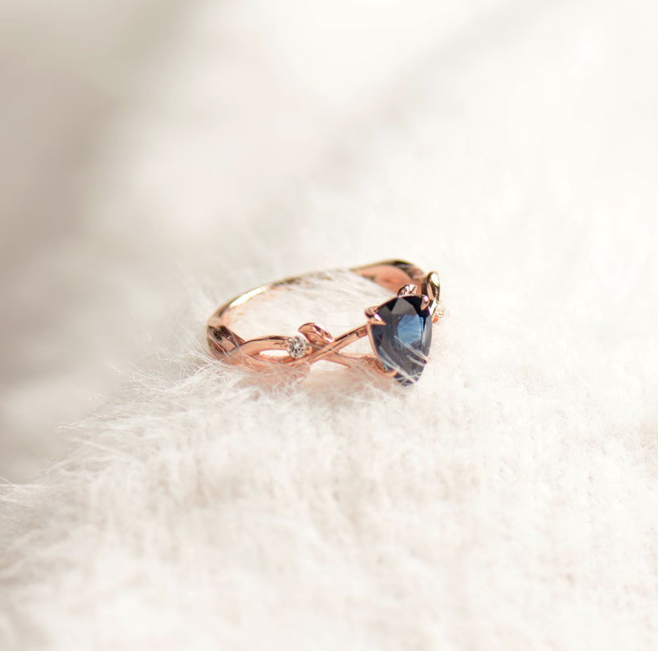 Nature Inspired Leaf Engagement Ring