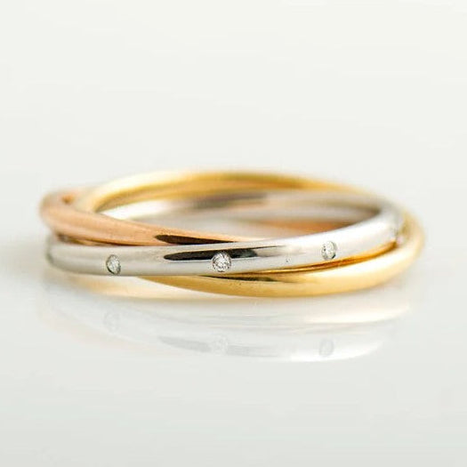 Three Tone Interlocking Ring