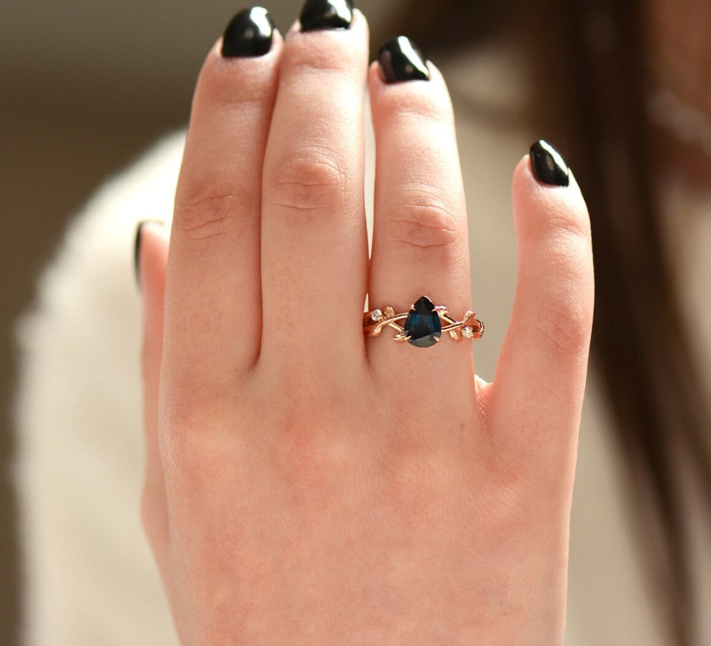 Nature Inspired Leaf Engagement Ring