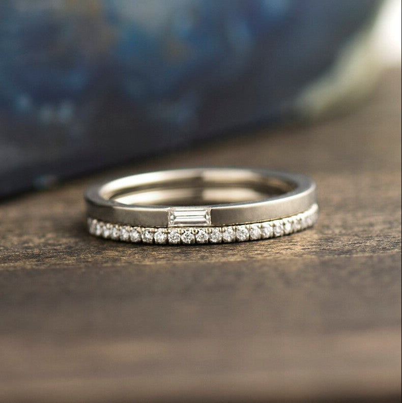 Minimal Engagement Rings Set