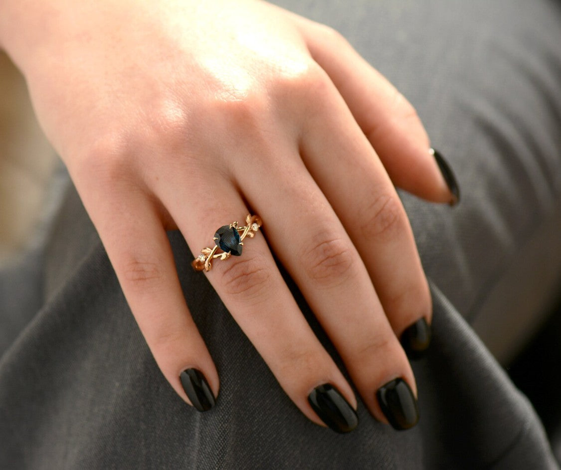 Nature Inspired Leaf Engagement Ring