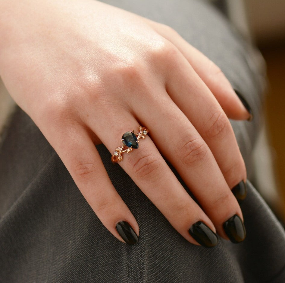 Nature Inspired Leaf Engagement Ring