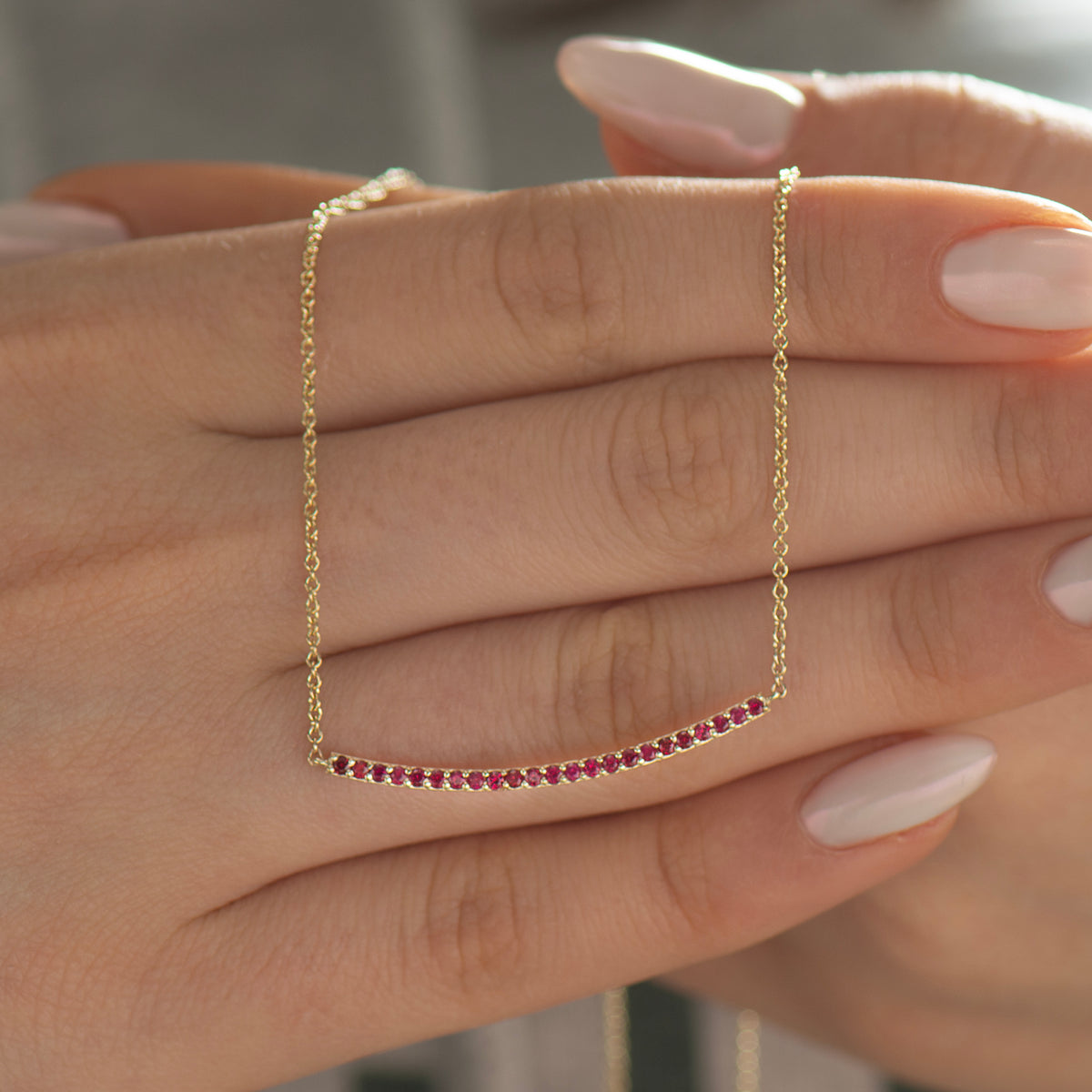 Rubies Bar Necklace