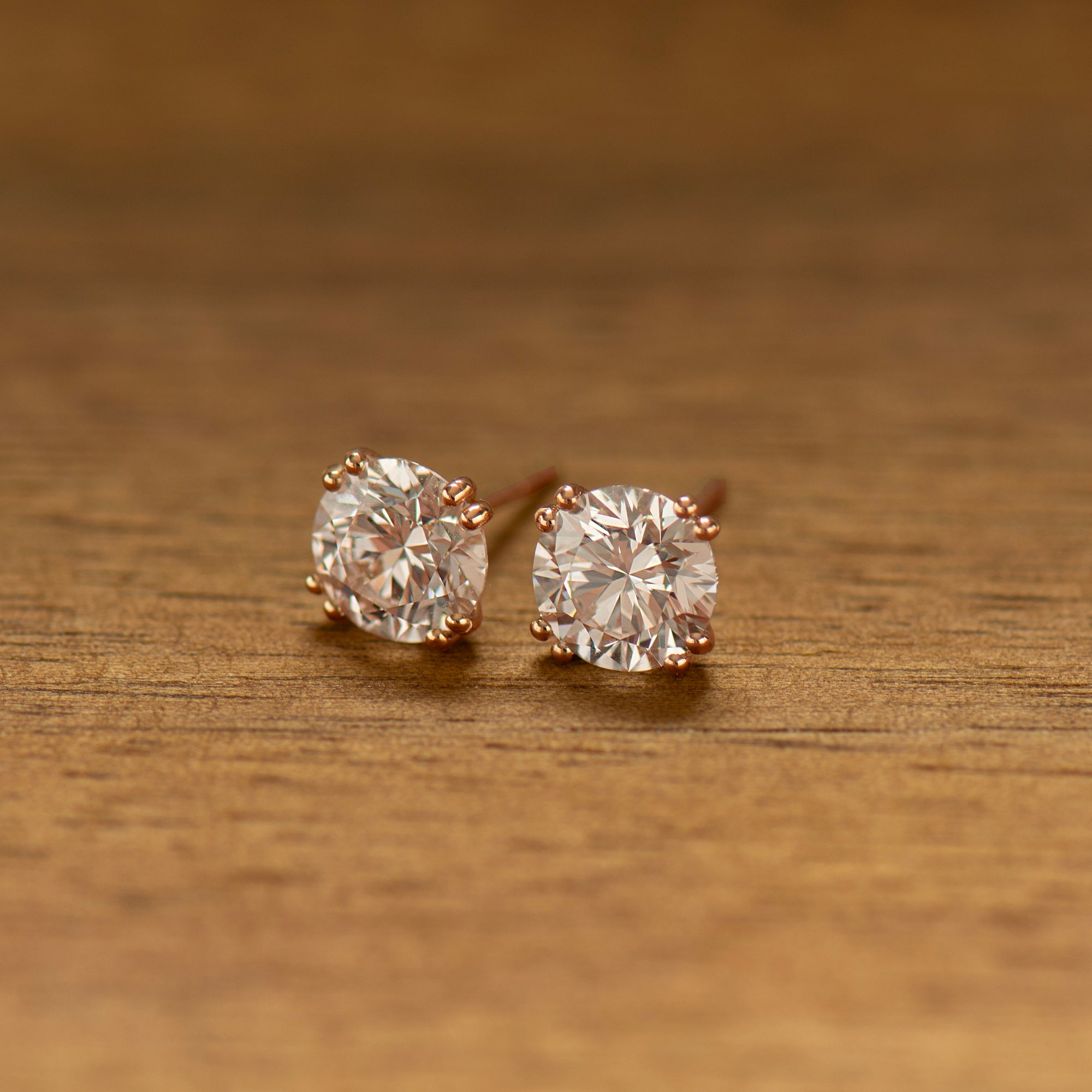 Double Prong Lab Diamond Studs