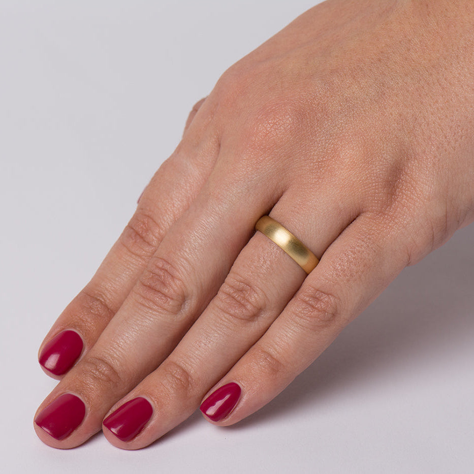 The Matte Wedding Band - Round Profile