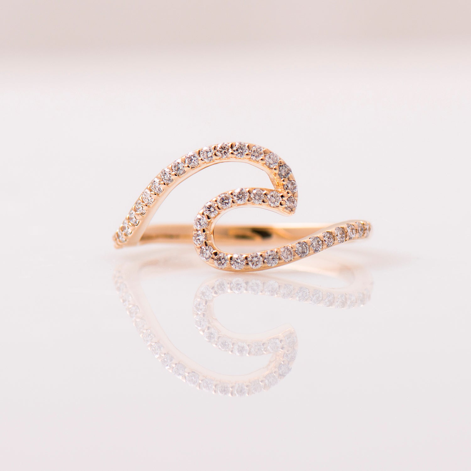 Wave Diamonds Ring