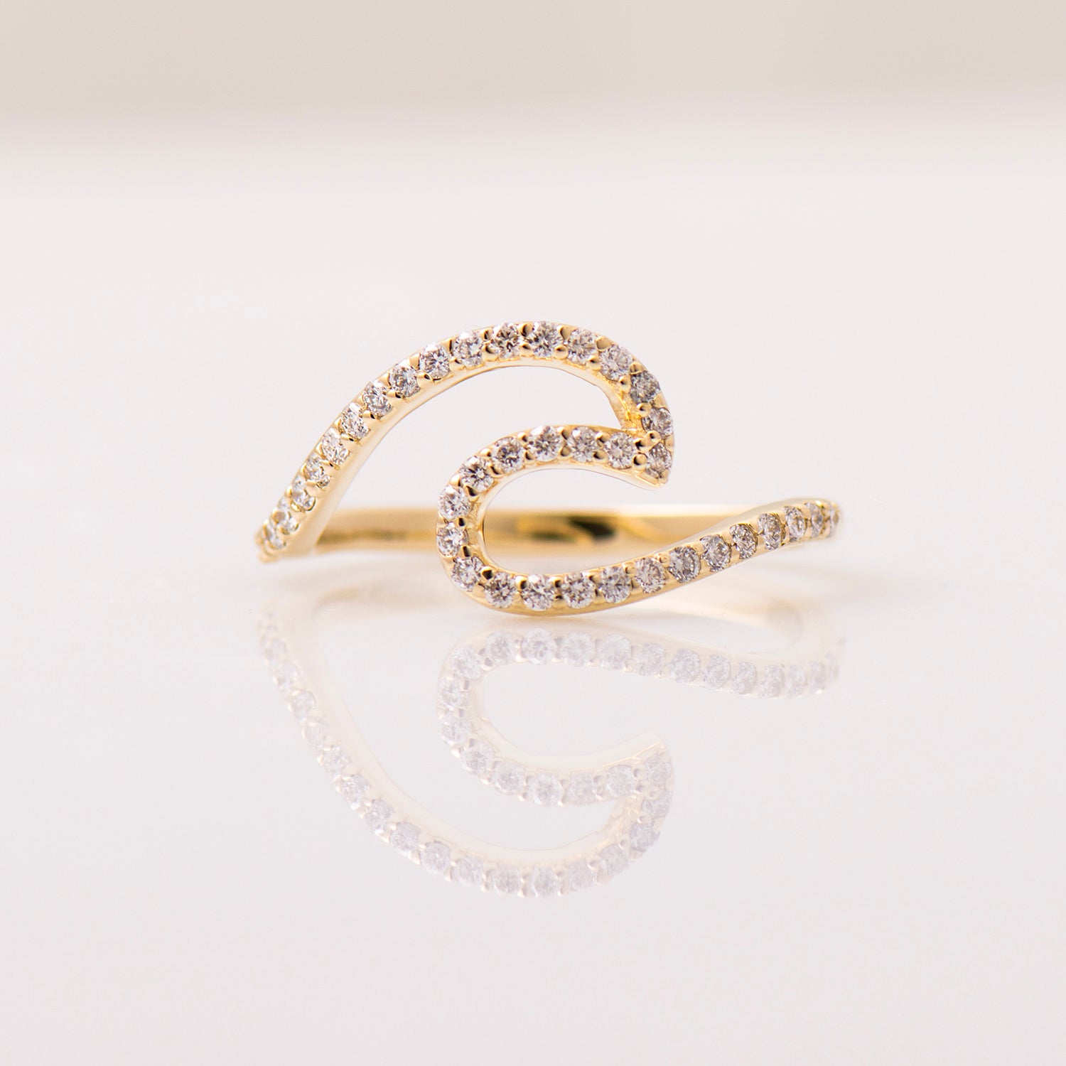 Wave Diamonds Ring