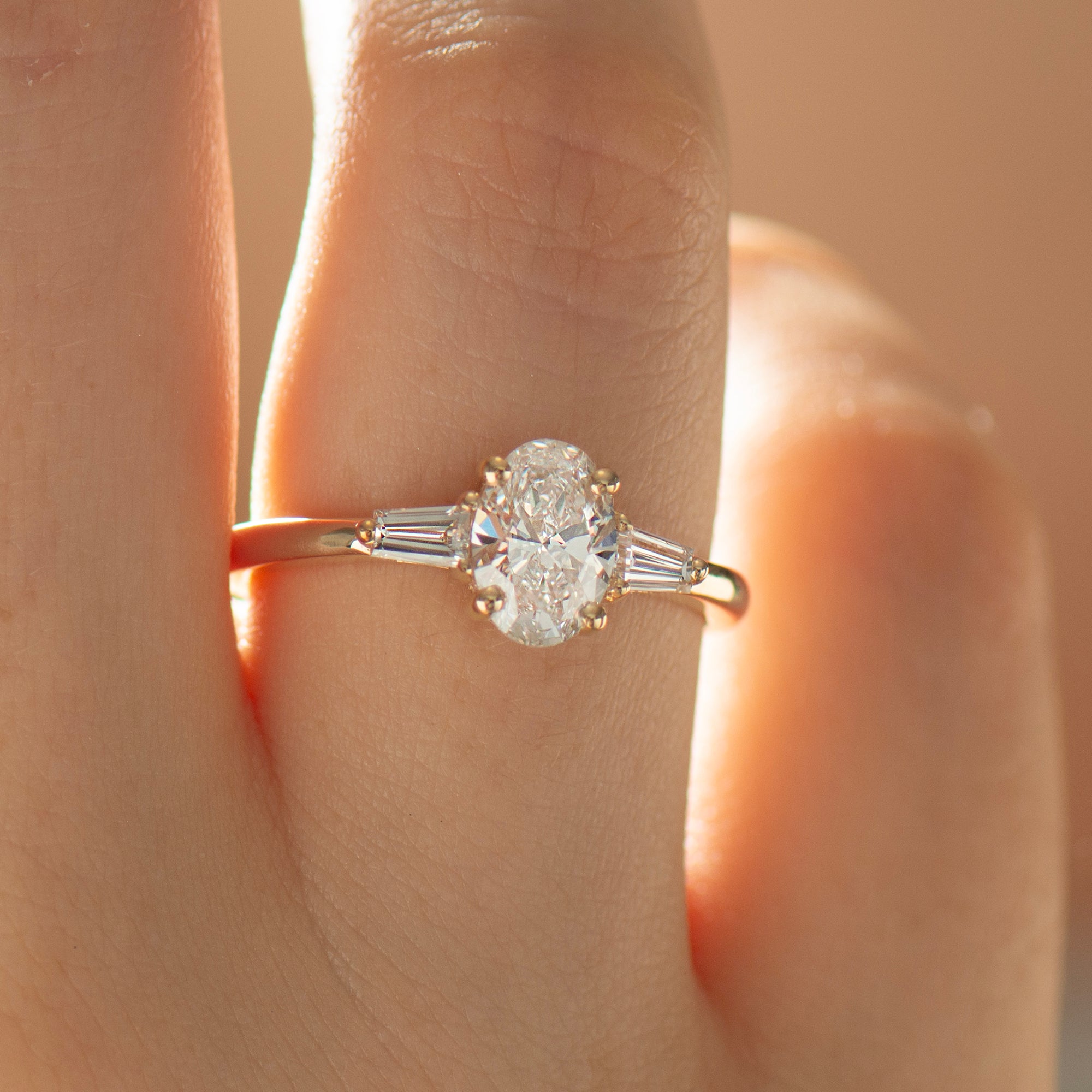 Oval & Baguette Engagement Ring