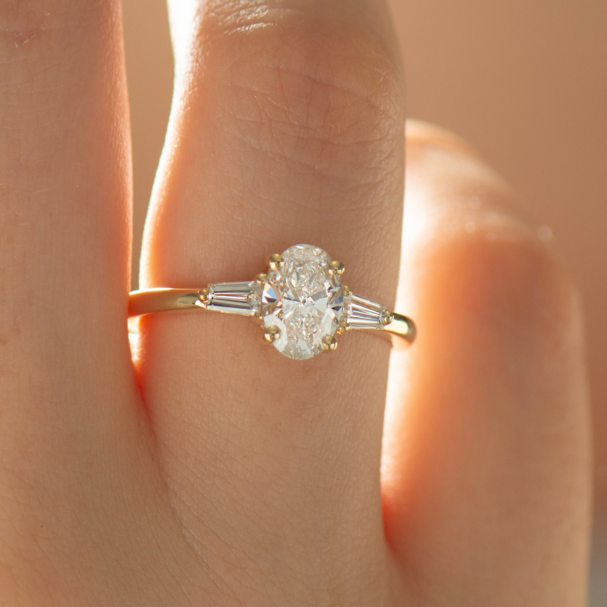 Oval & Baguette Engagement Ring