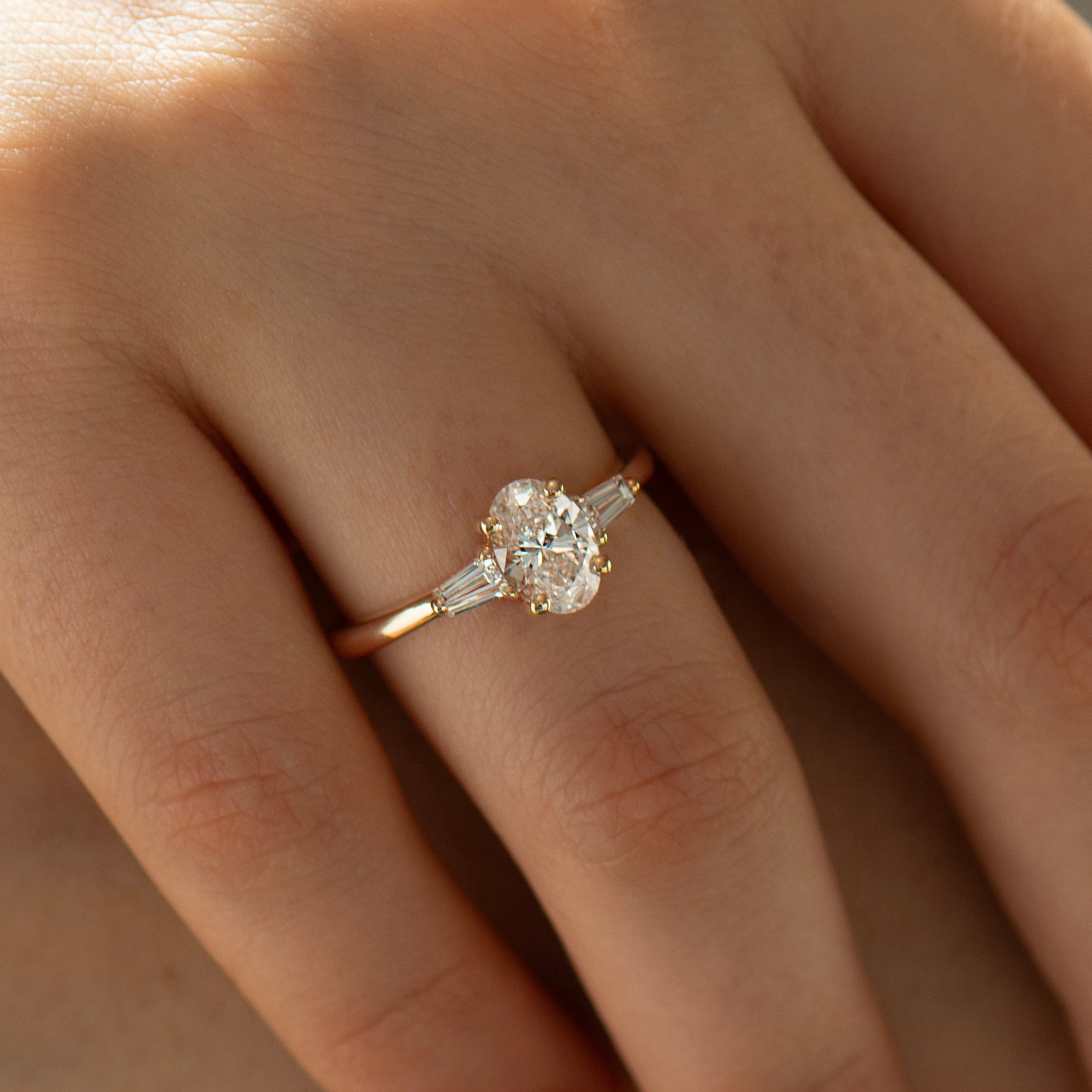 Oval & Baguette Engagement Ring