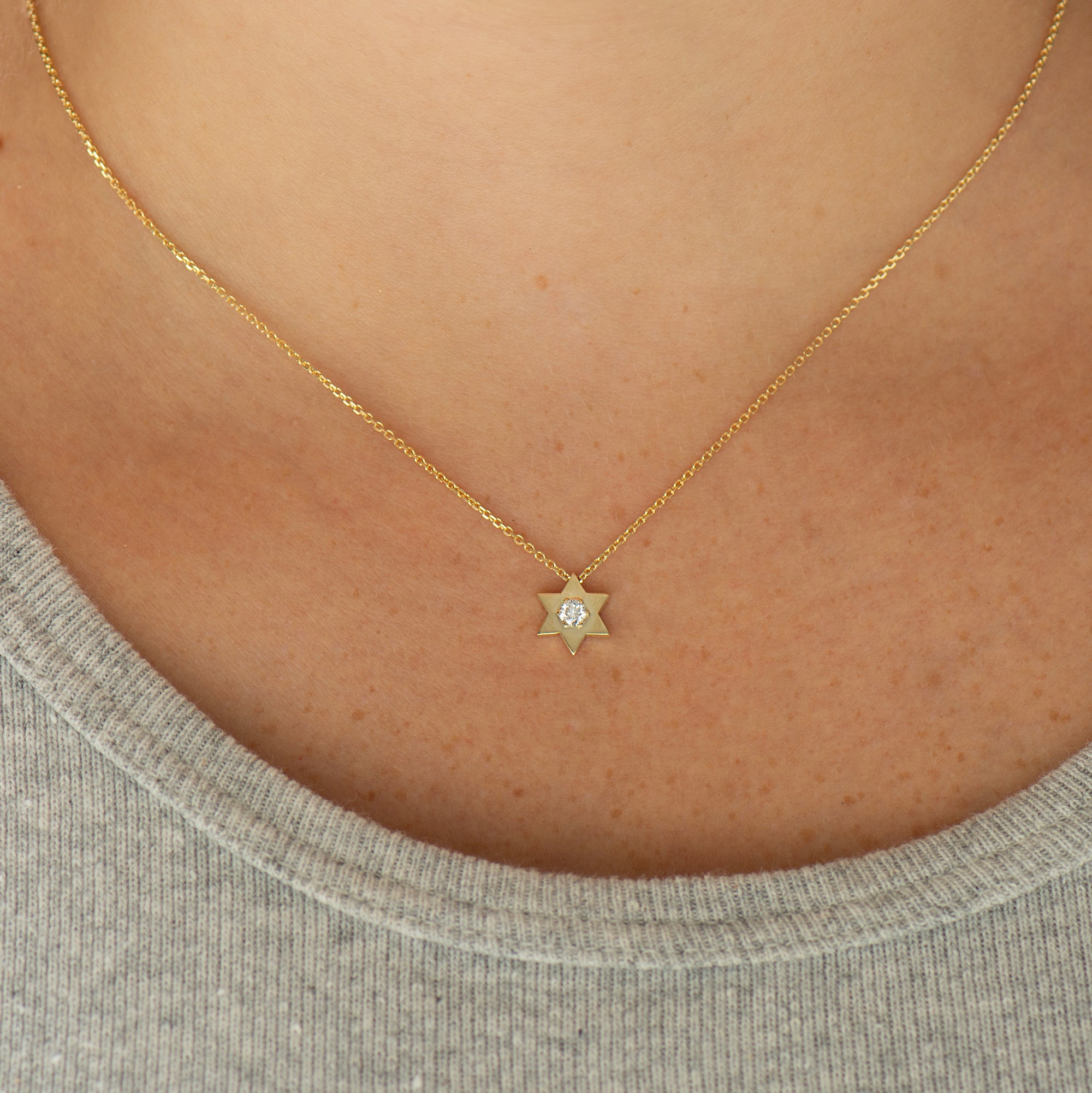 Star of David Diamond Necklace