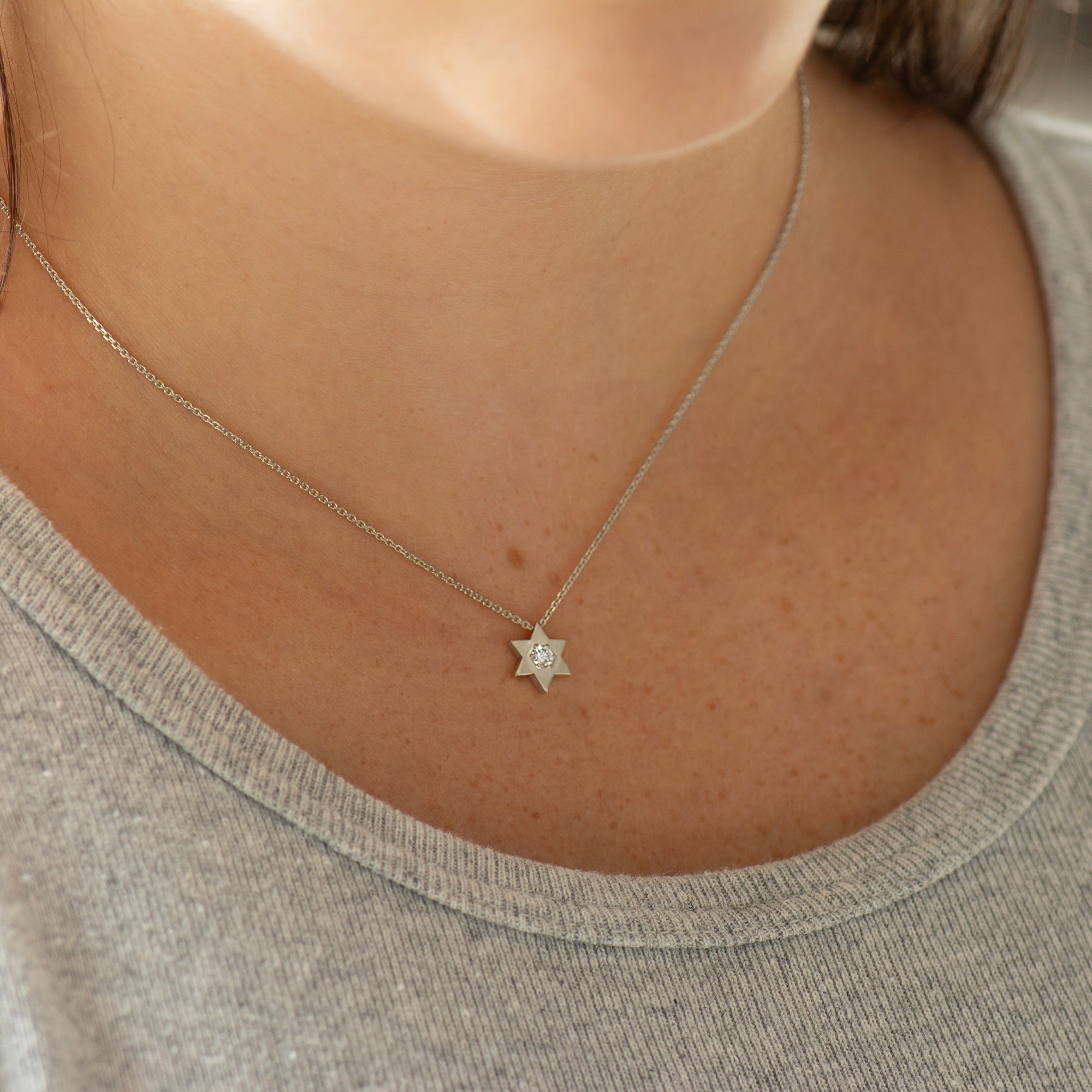 Star of David Diamond Necklace