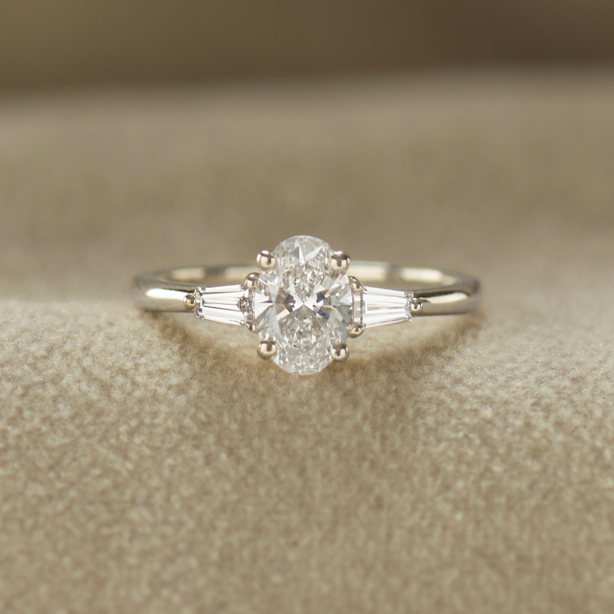 Oval & Baguette Engagement Ring