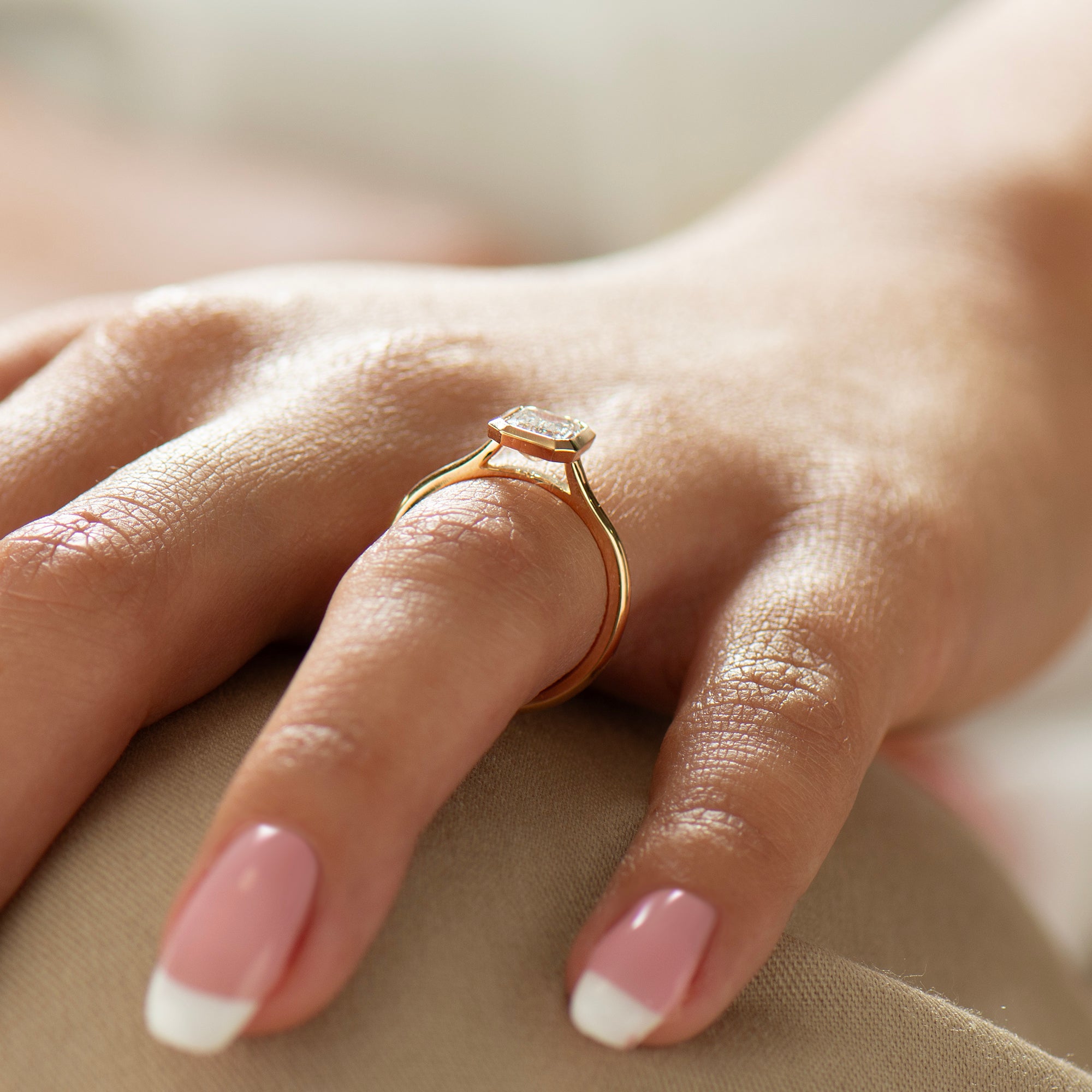 The Emerald Cut Bezel - One Carat