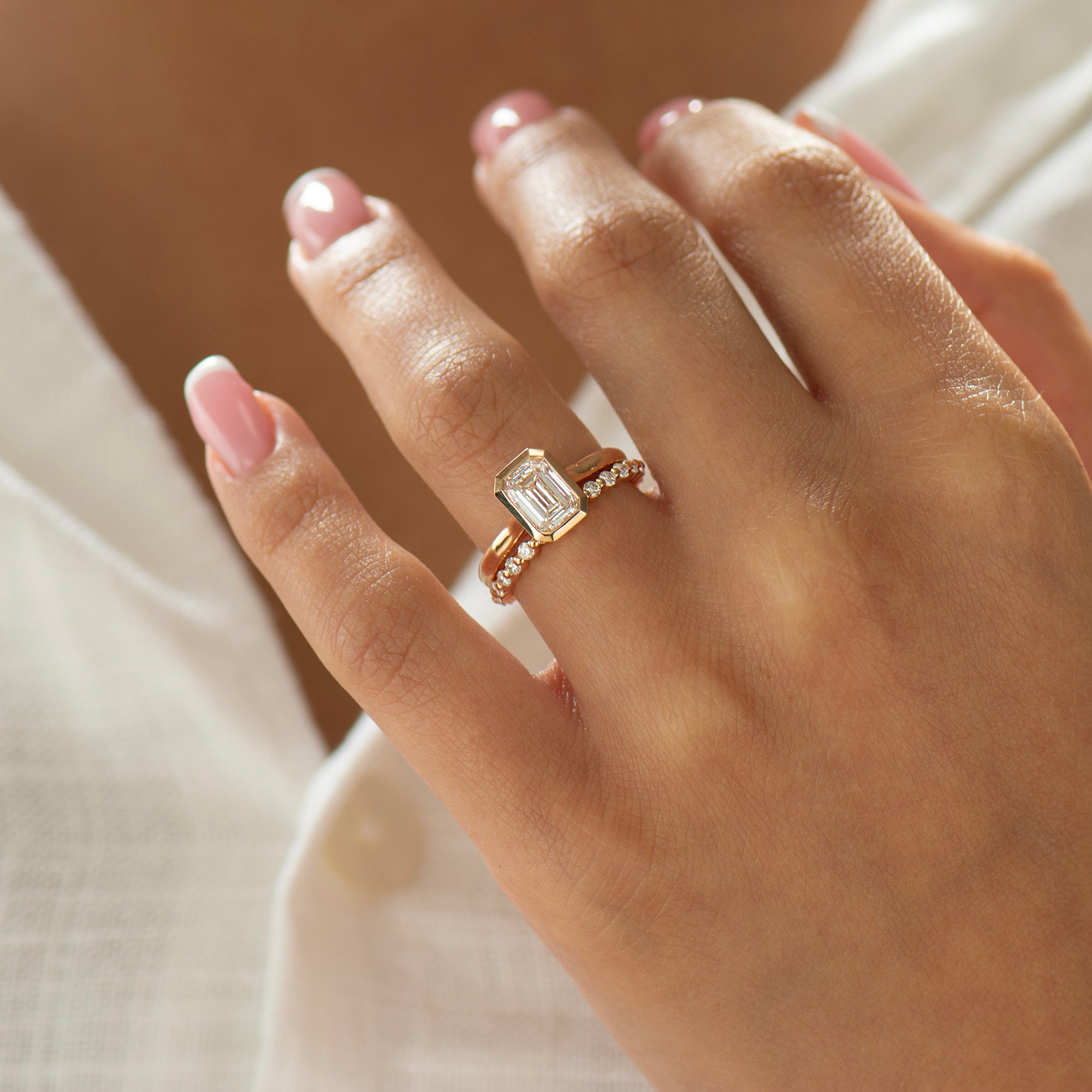 Emerald Cut Diamond Ring Set