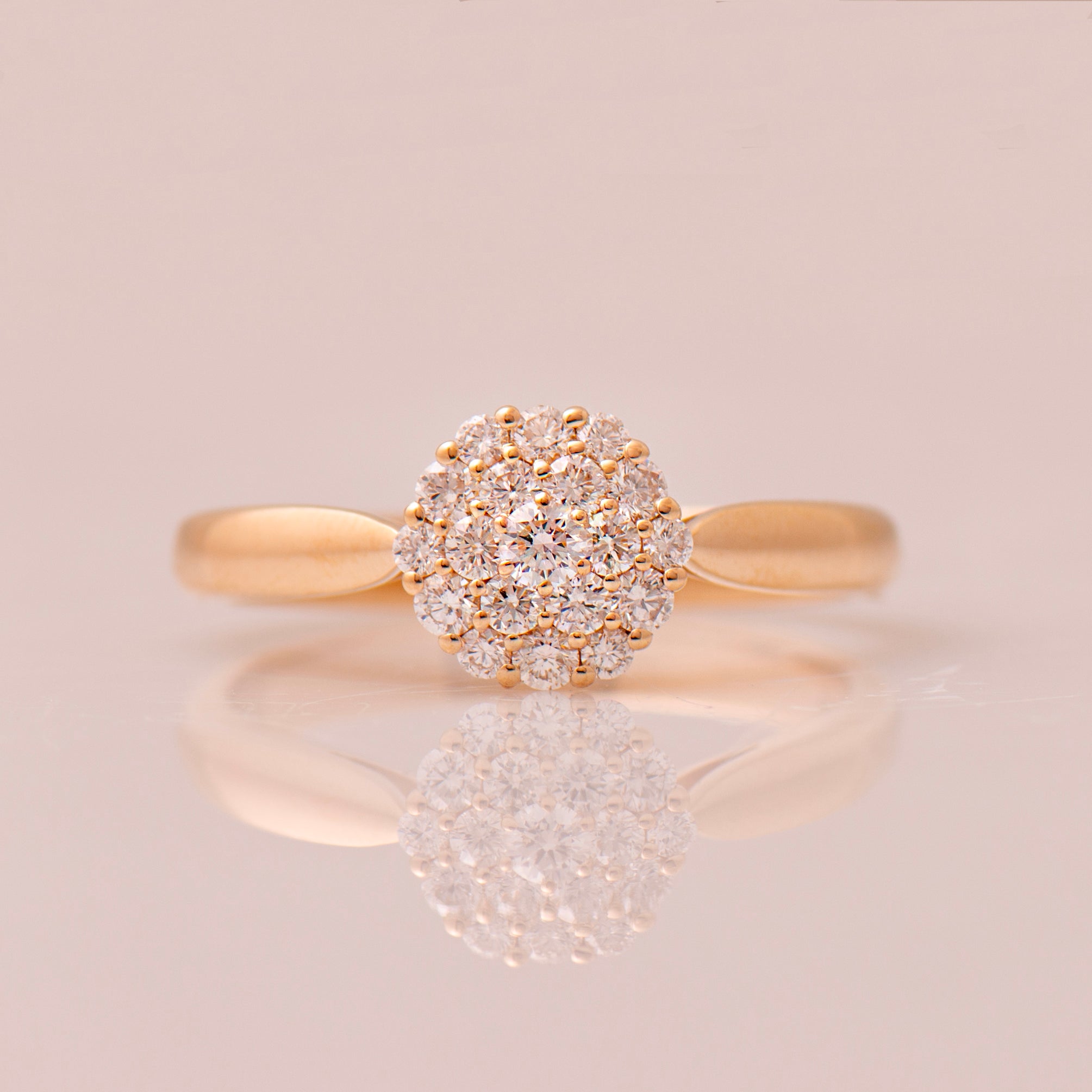 White Bursting Cluster Diamond Ring
