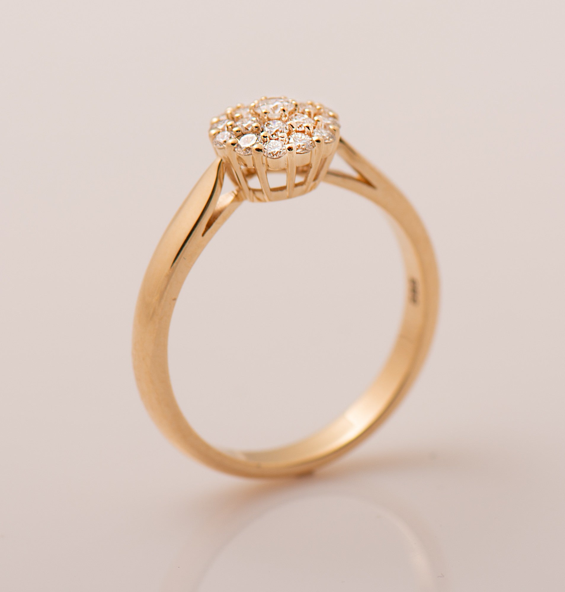 White Bursting Cluster Diamond Ring