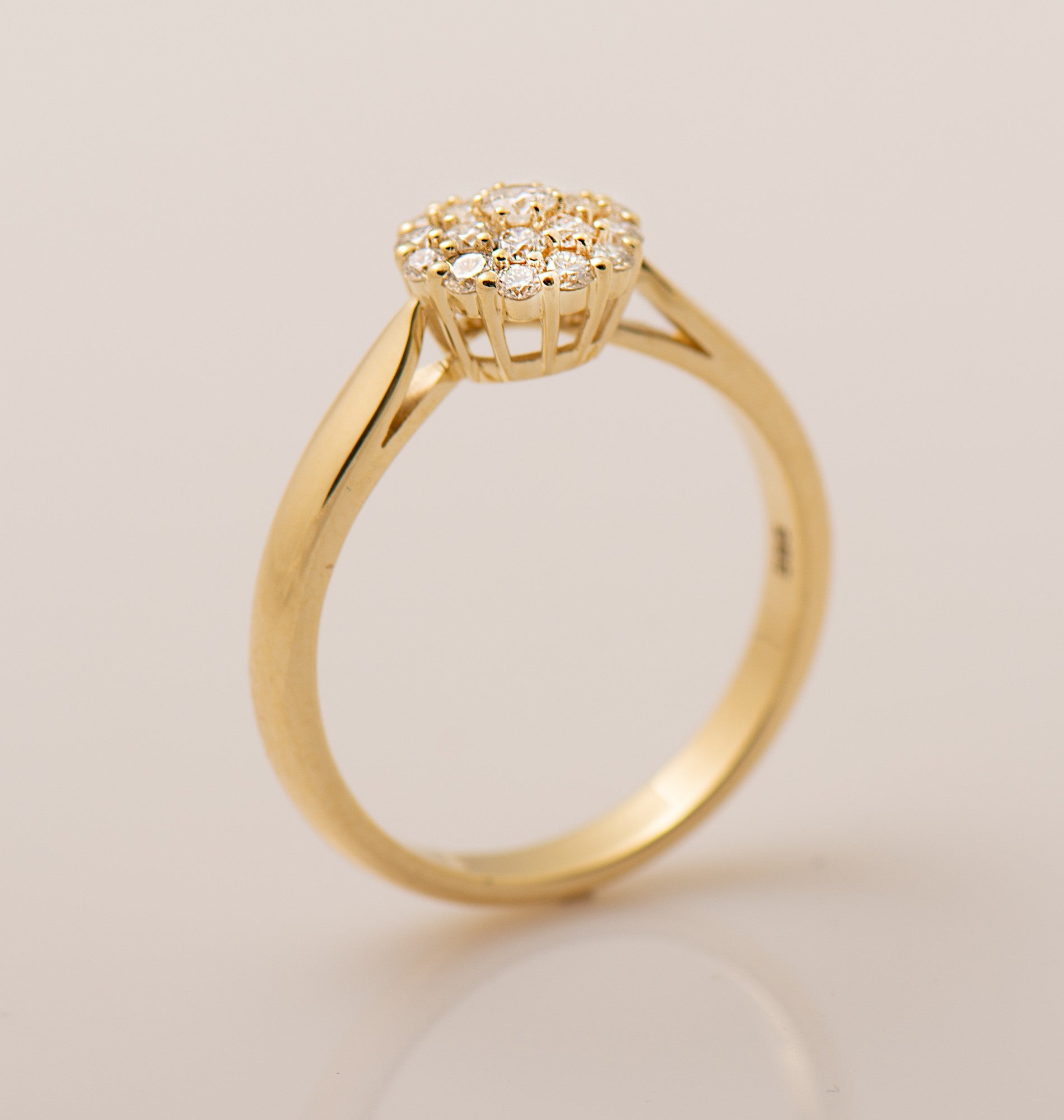 White Bursting Cluster Diamond Ring