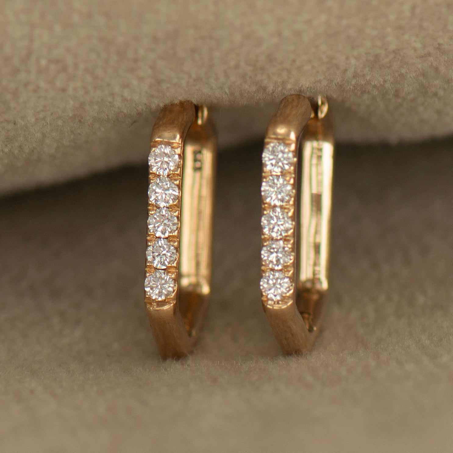 Hexagonal Diamond Earrings