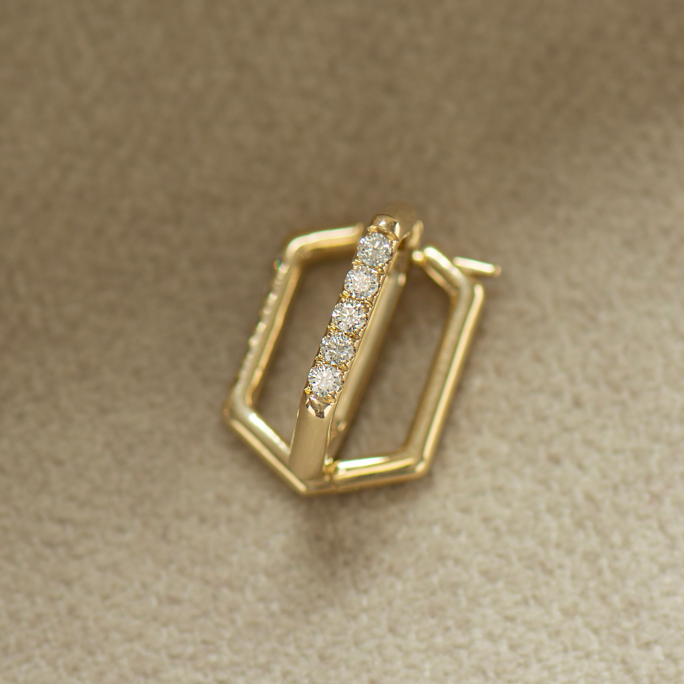 Hexagonal Diamond Earrings
