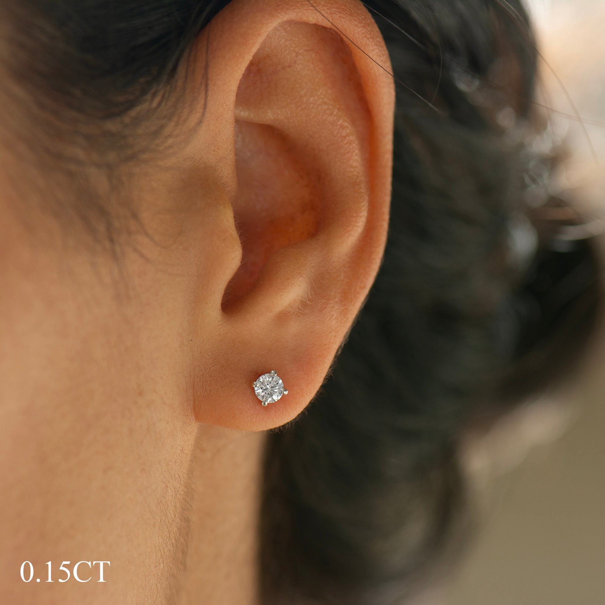 Round Lab Diamond Studs
