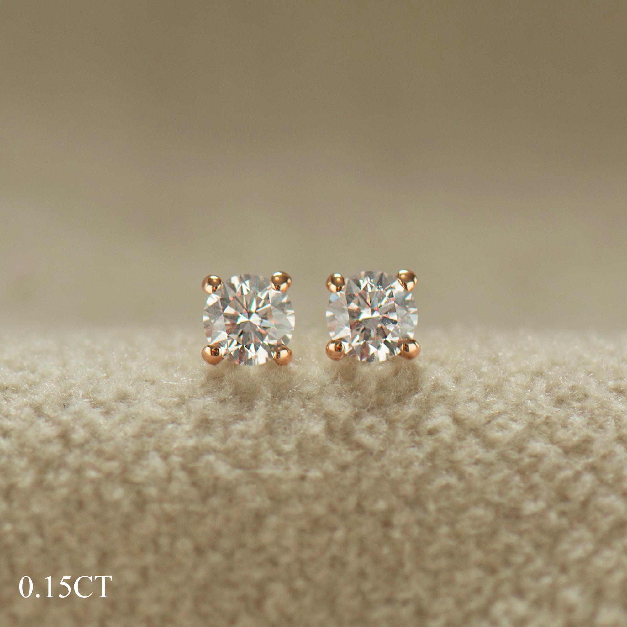 Round Lab Diamond Studs