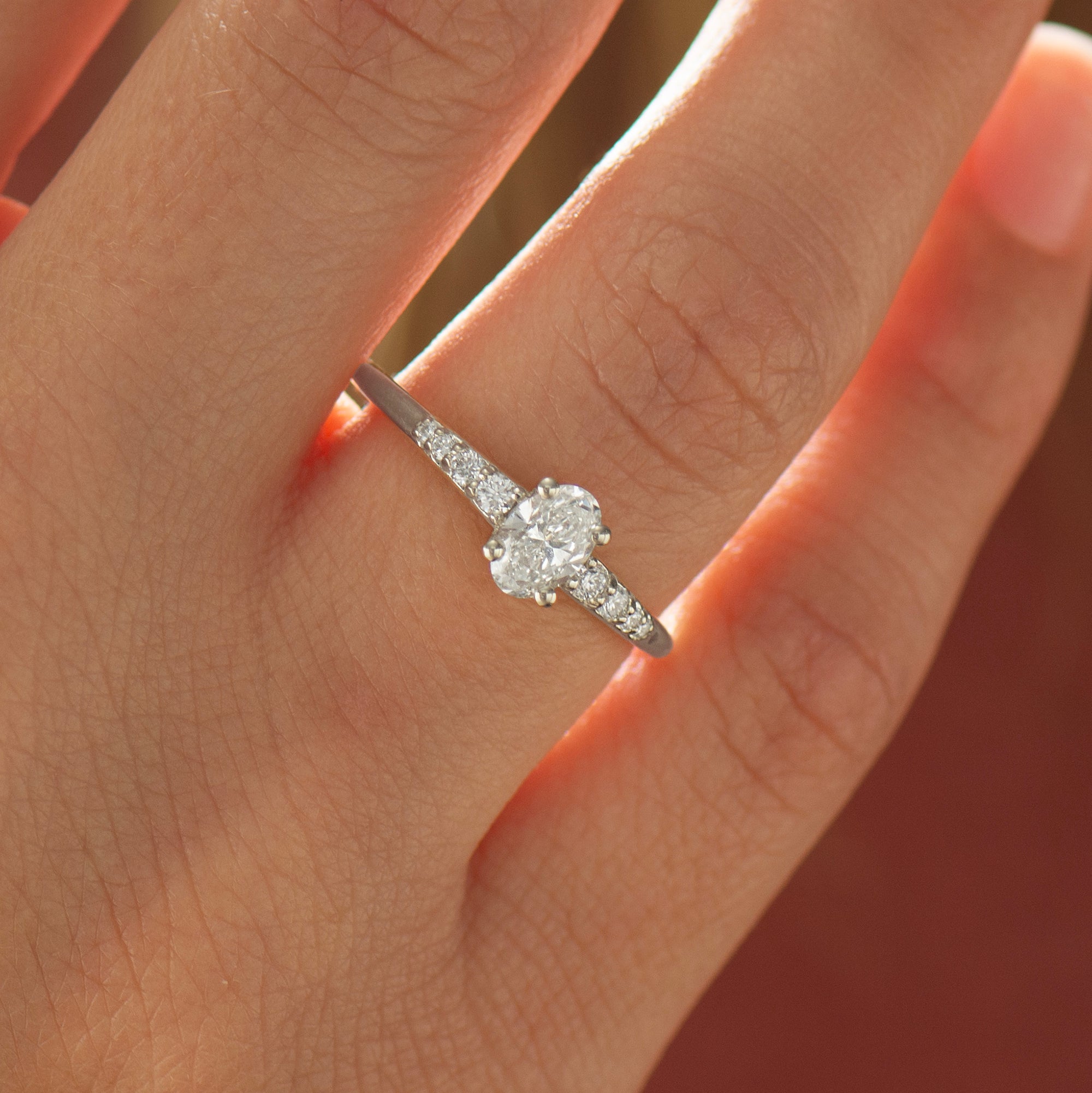 Delicate Tapered Oval Ring