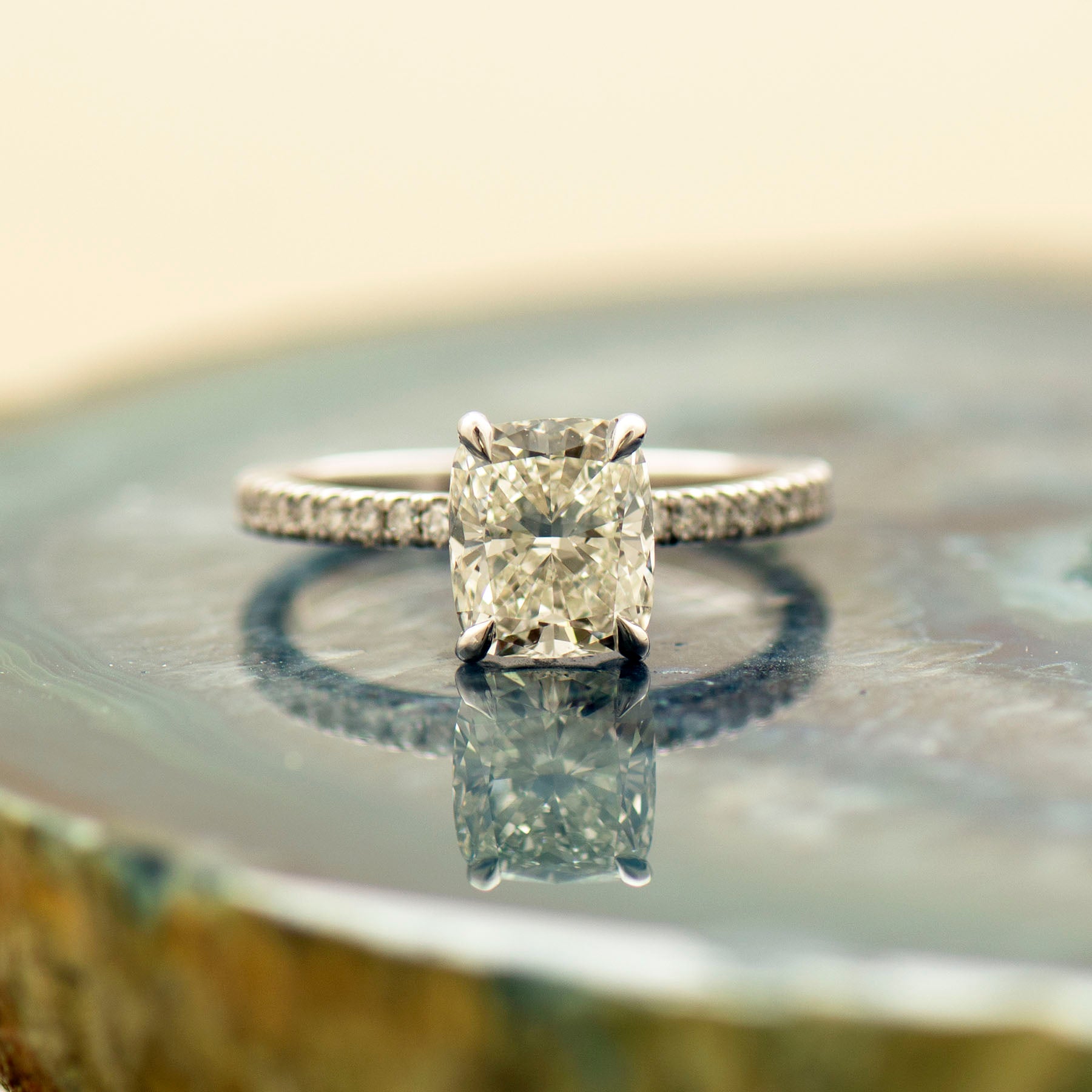 Elongated Cushion Engagement Ring