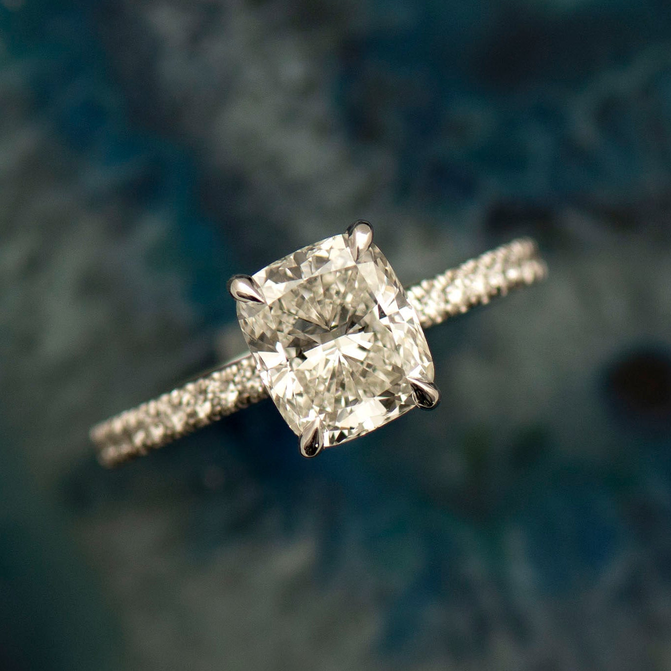 Elongated Cushion Engagement Ring