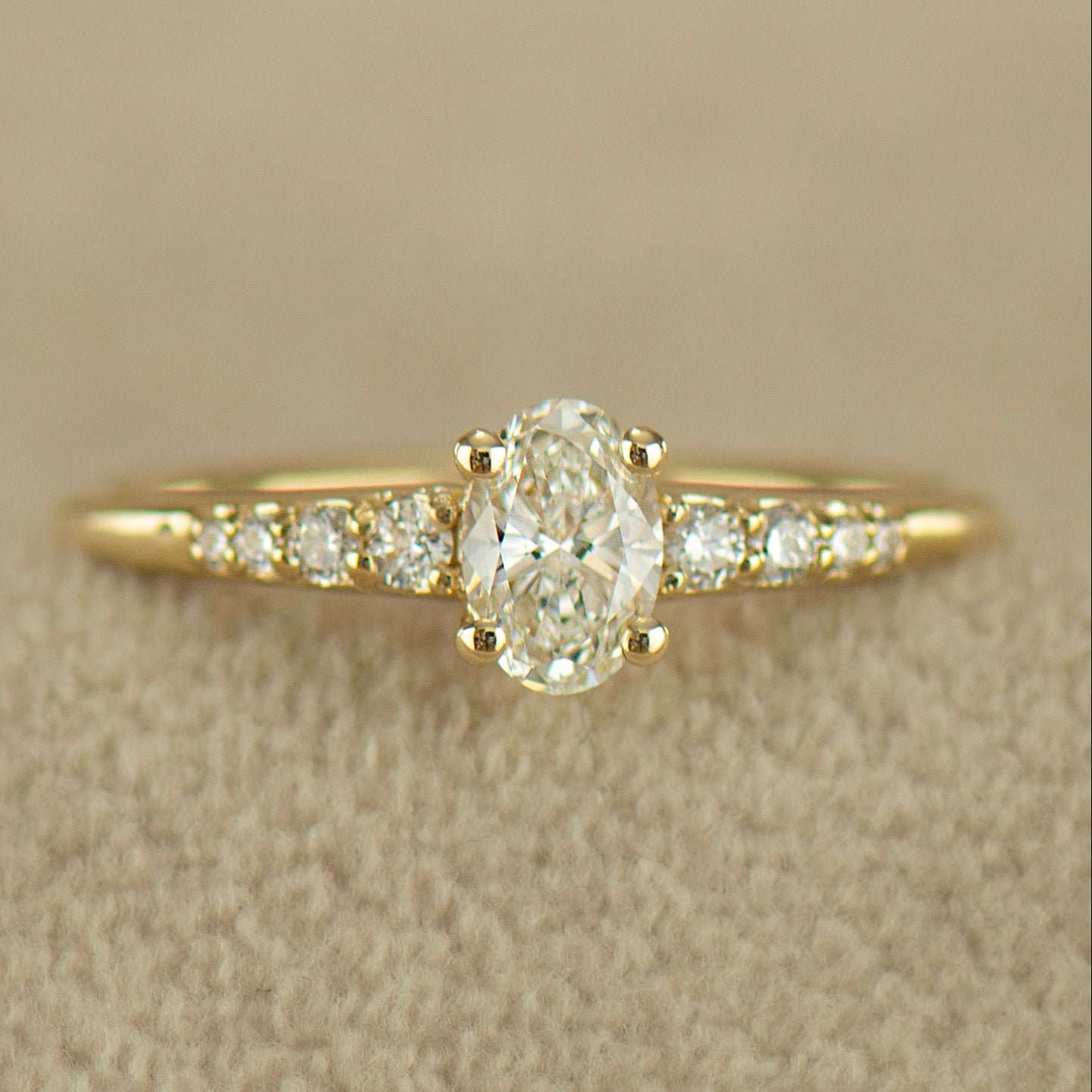 Delicate Tapered Oval Ring