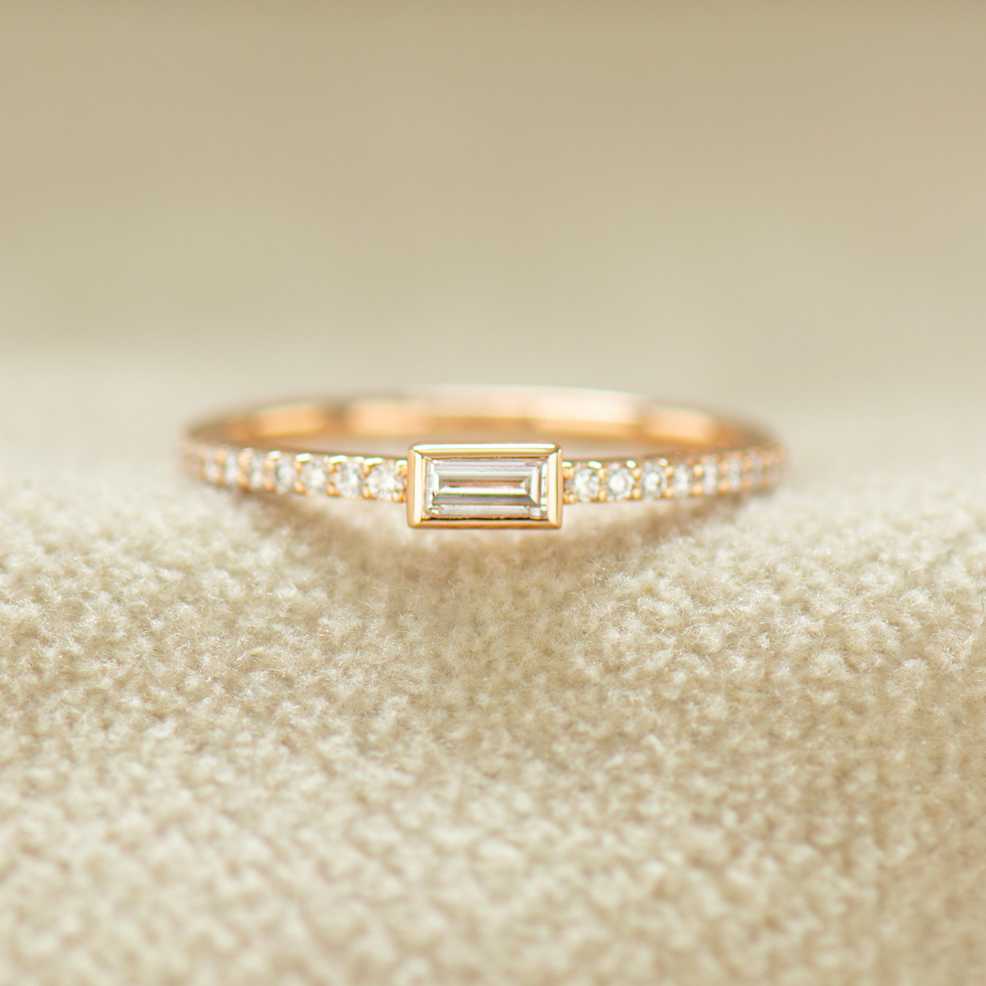 Bezel Baguette Diamond Ring