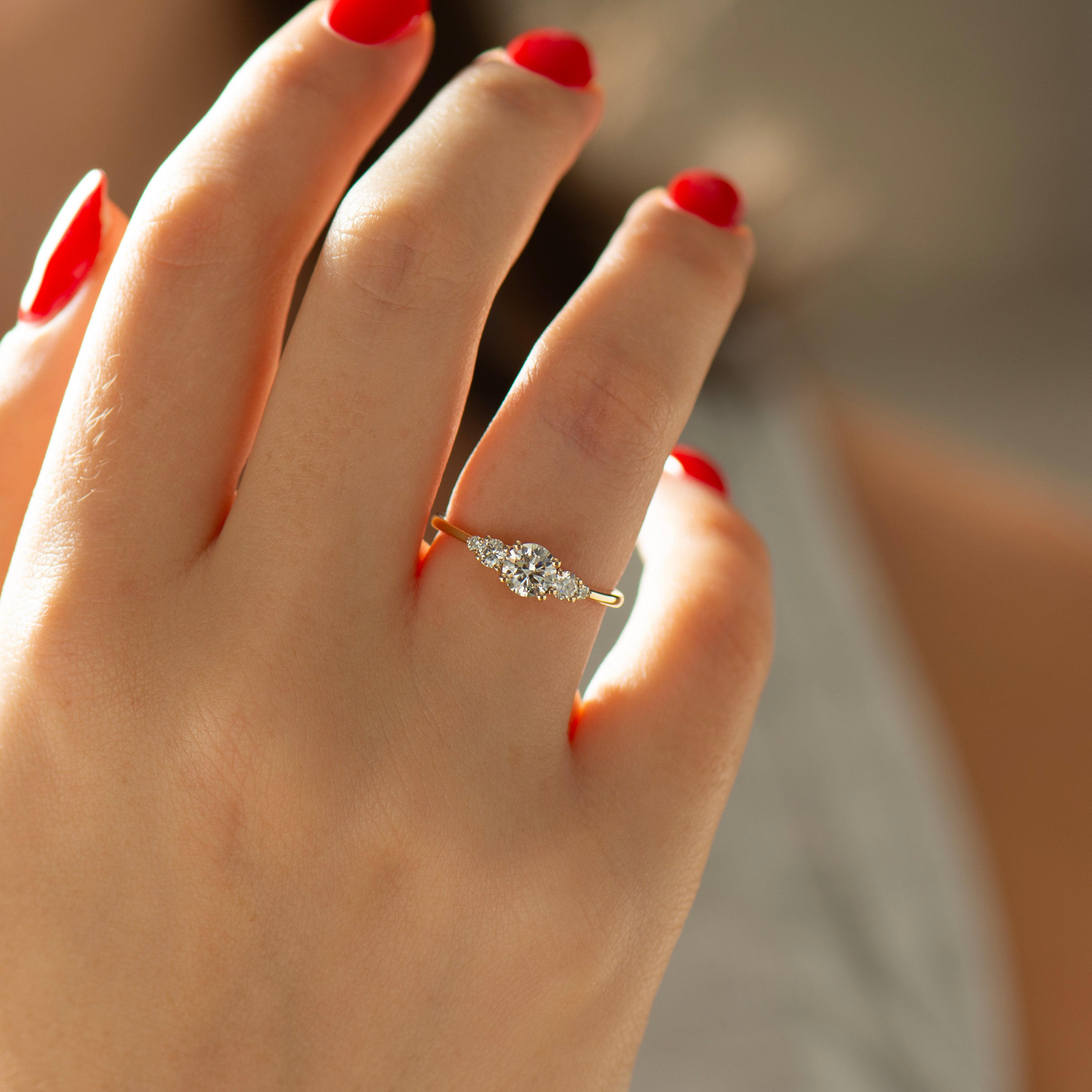 Tapered Round Engagement Ring