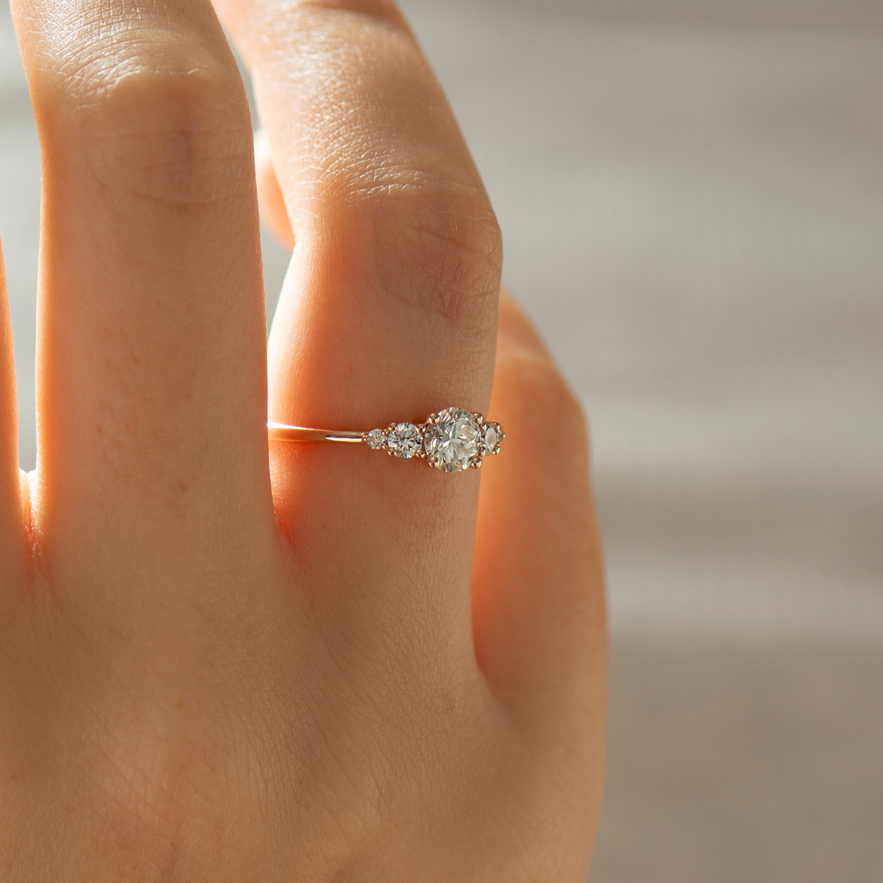 Tapered Round Engagement Ring