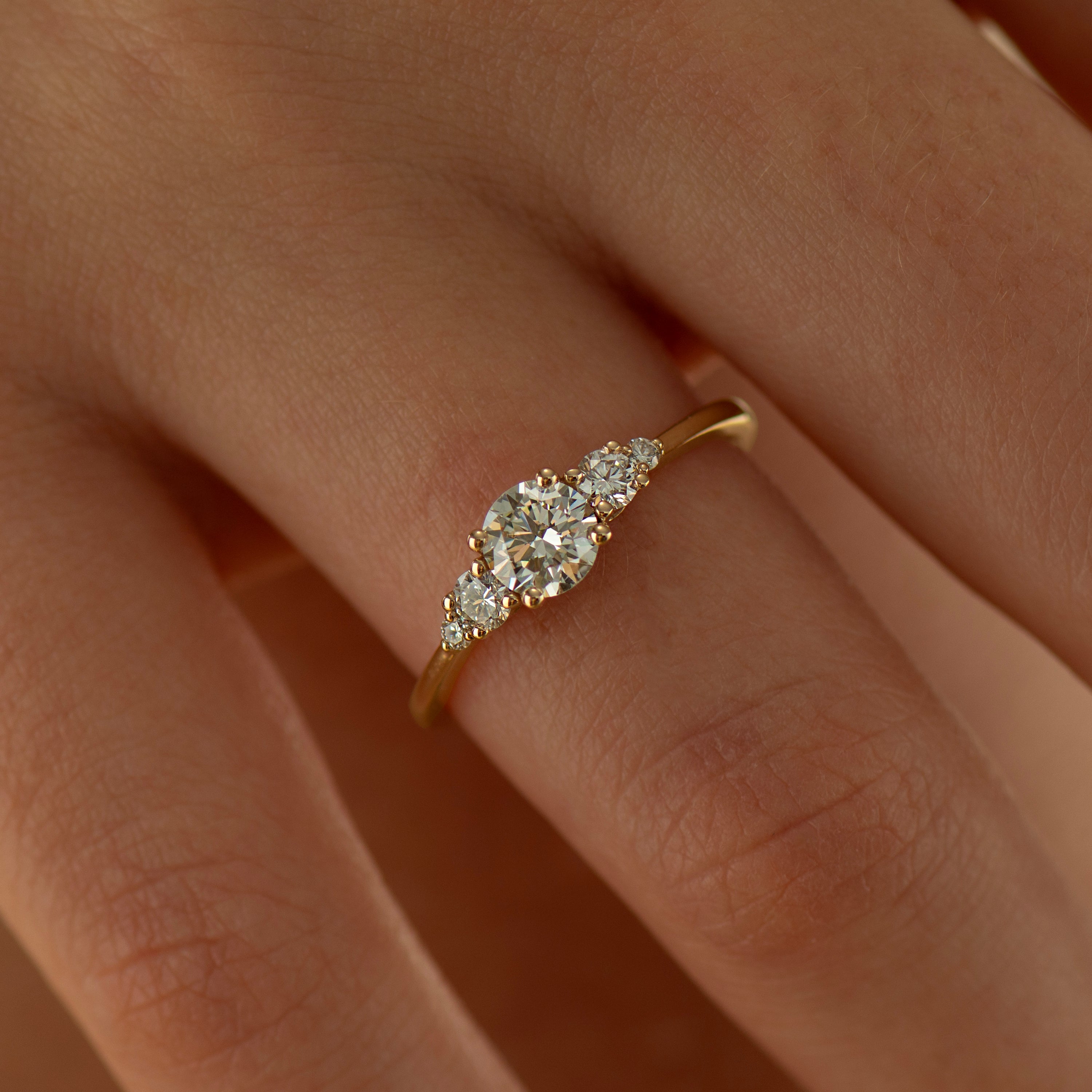 Tapered Round Engagement Ring