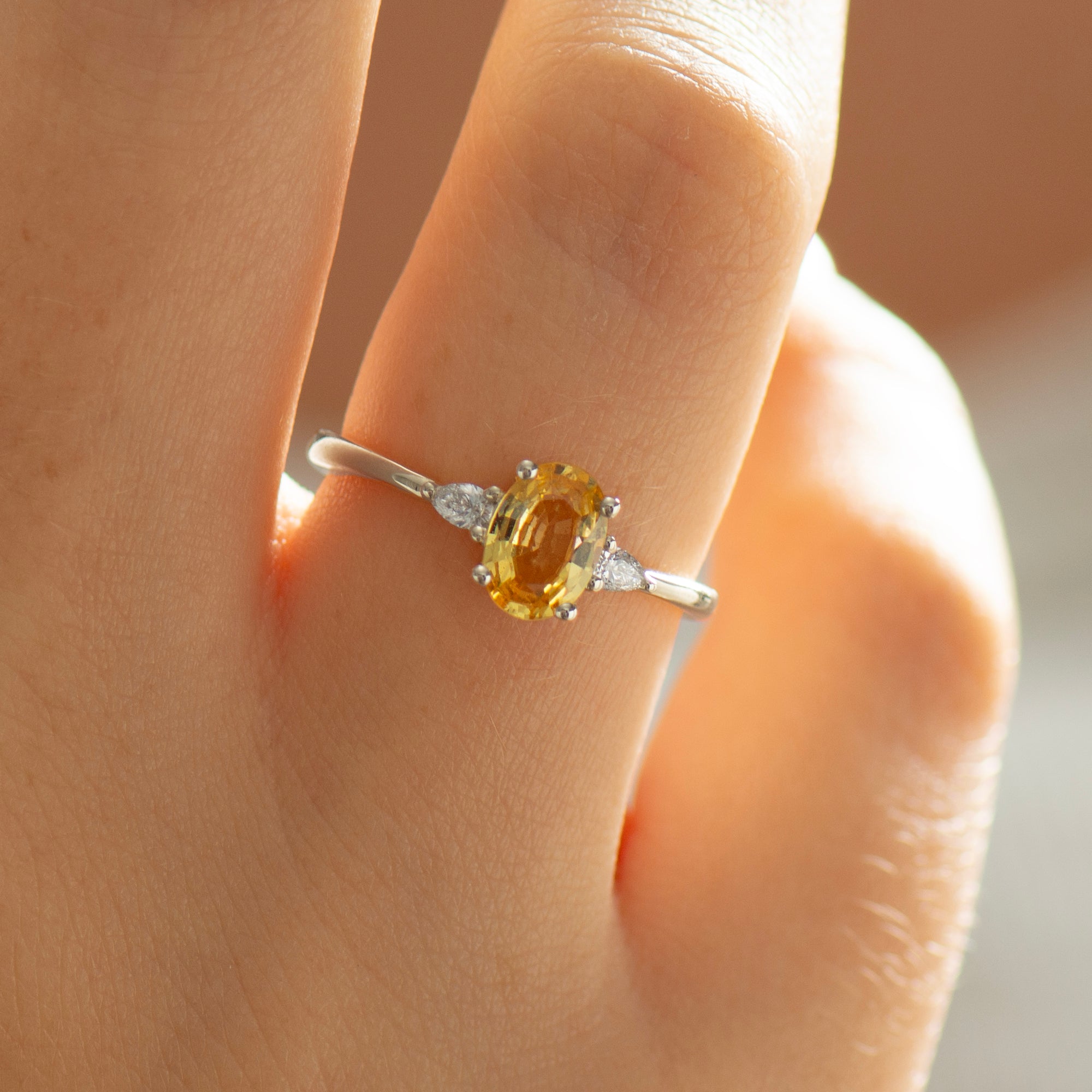 Golden Yellow Sapphire Engagement Ring