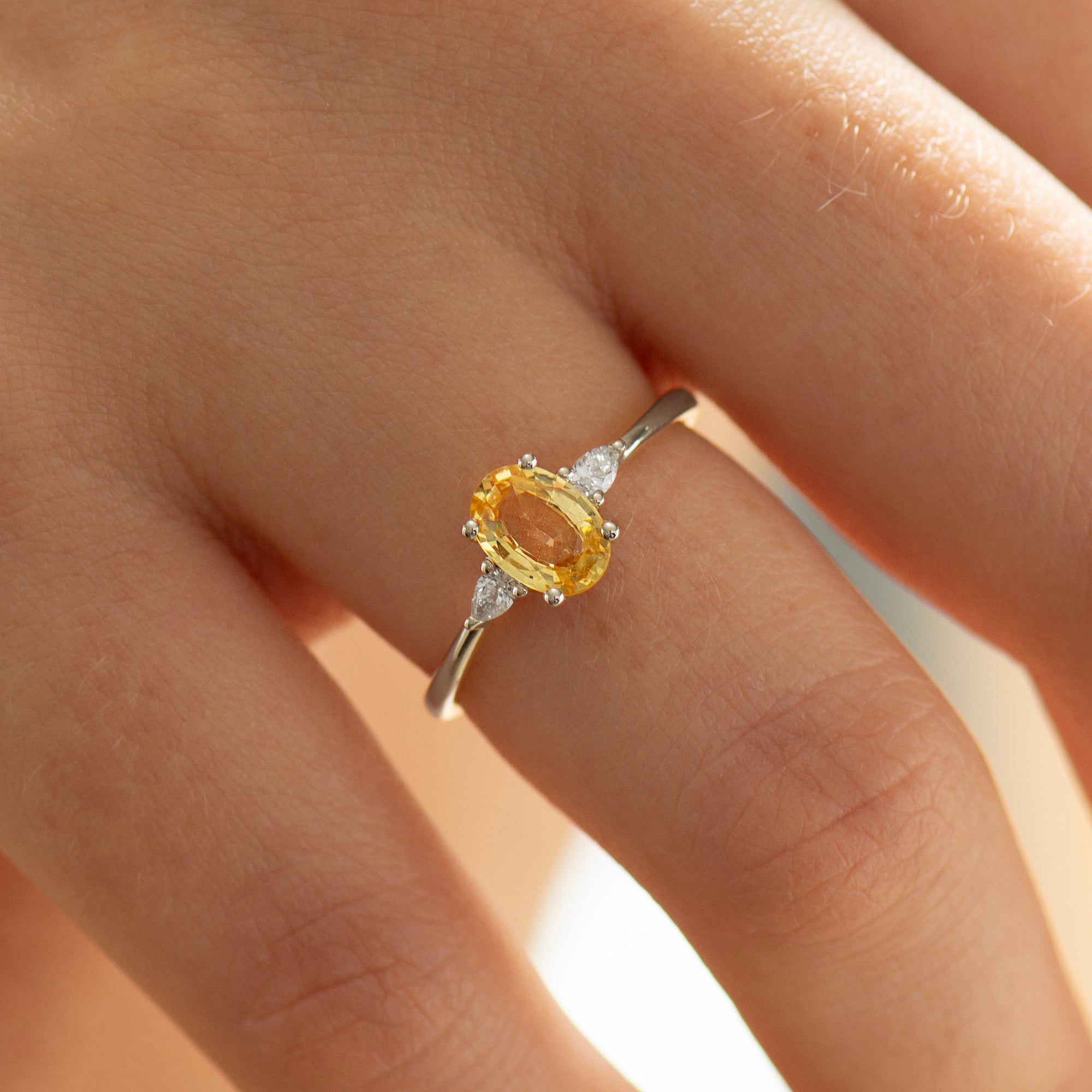 Golden Yellow Sapphire Engagement Ring