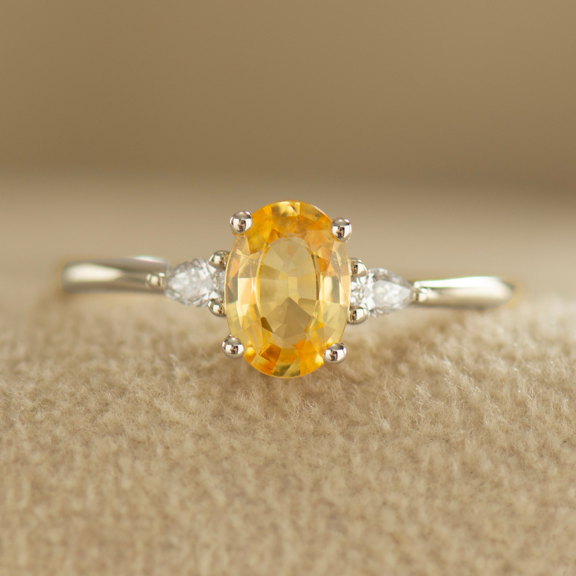 Golden Yellow Sapphire Engagement Ring