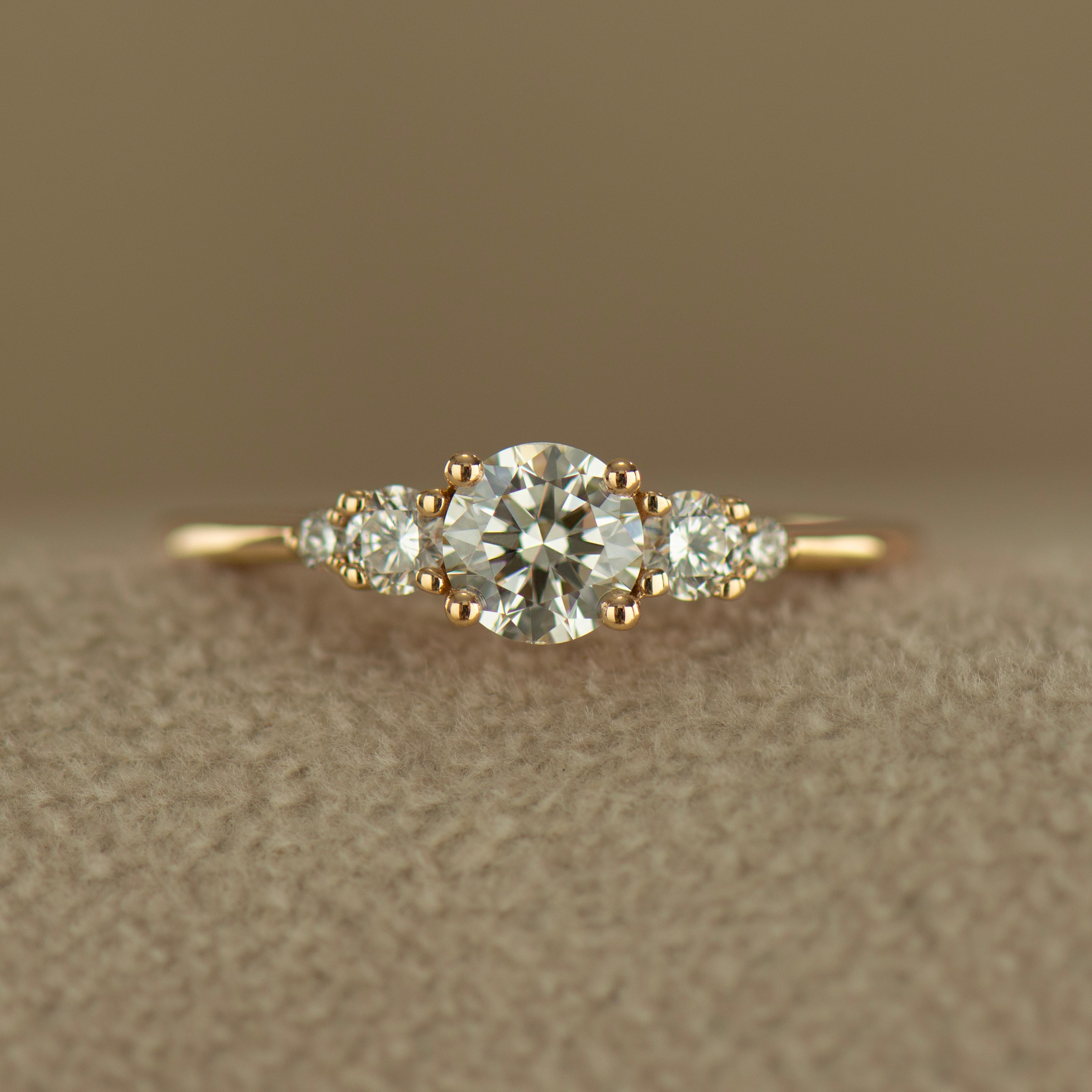 Tapered Round Engagement Ring