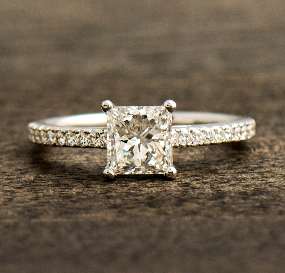 Pave Princess Engagement Ring