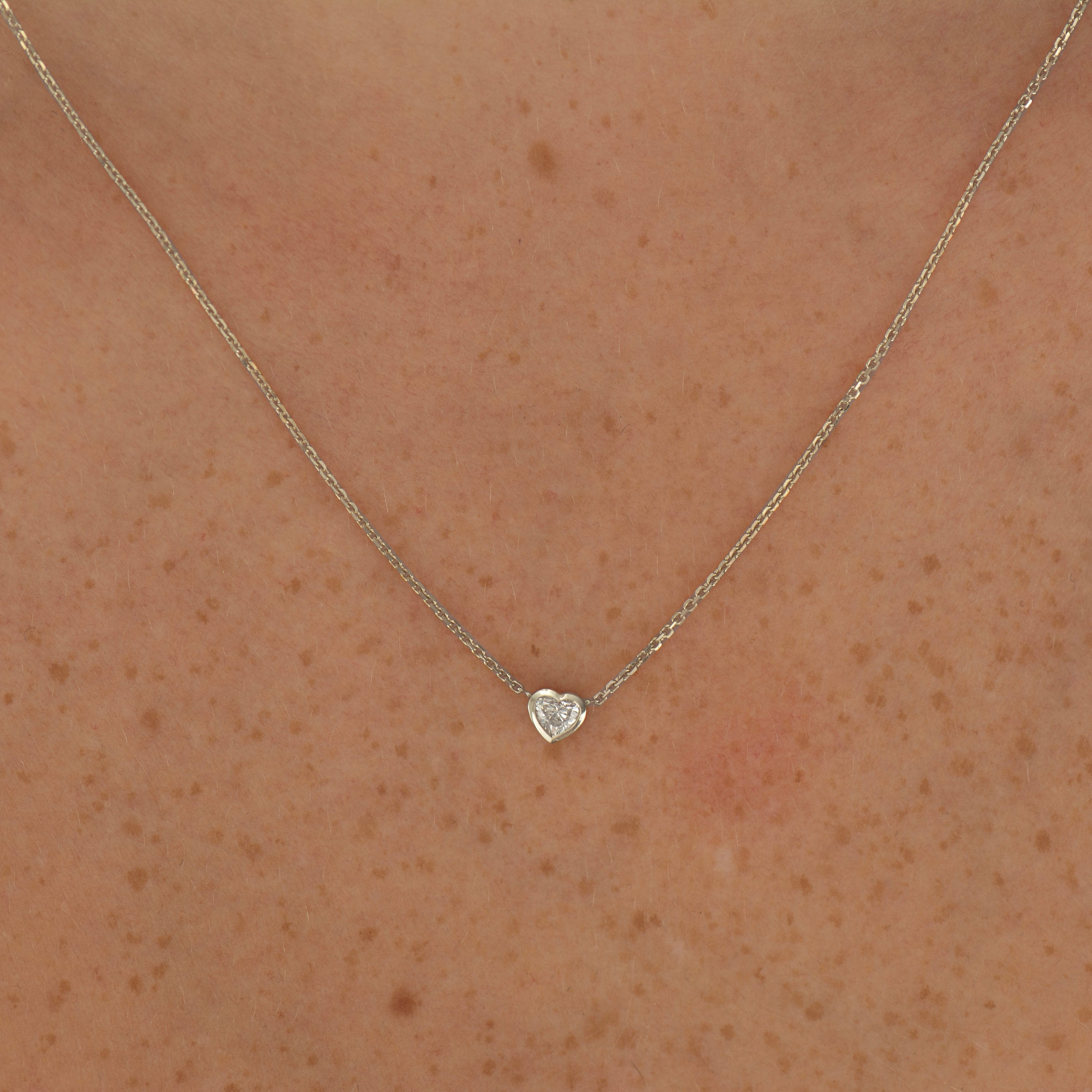 Heart Diamond Bezel Necklace