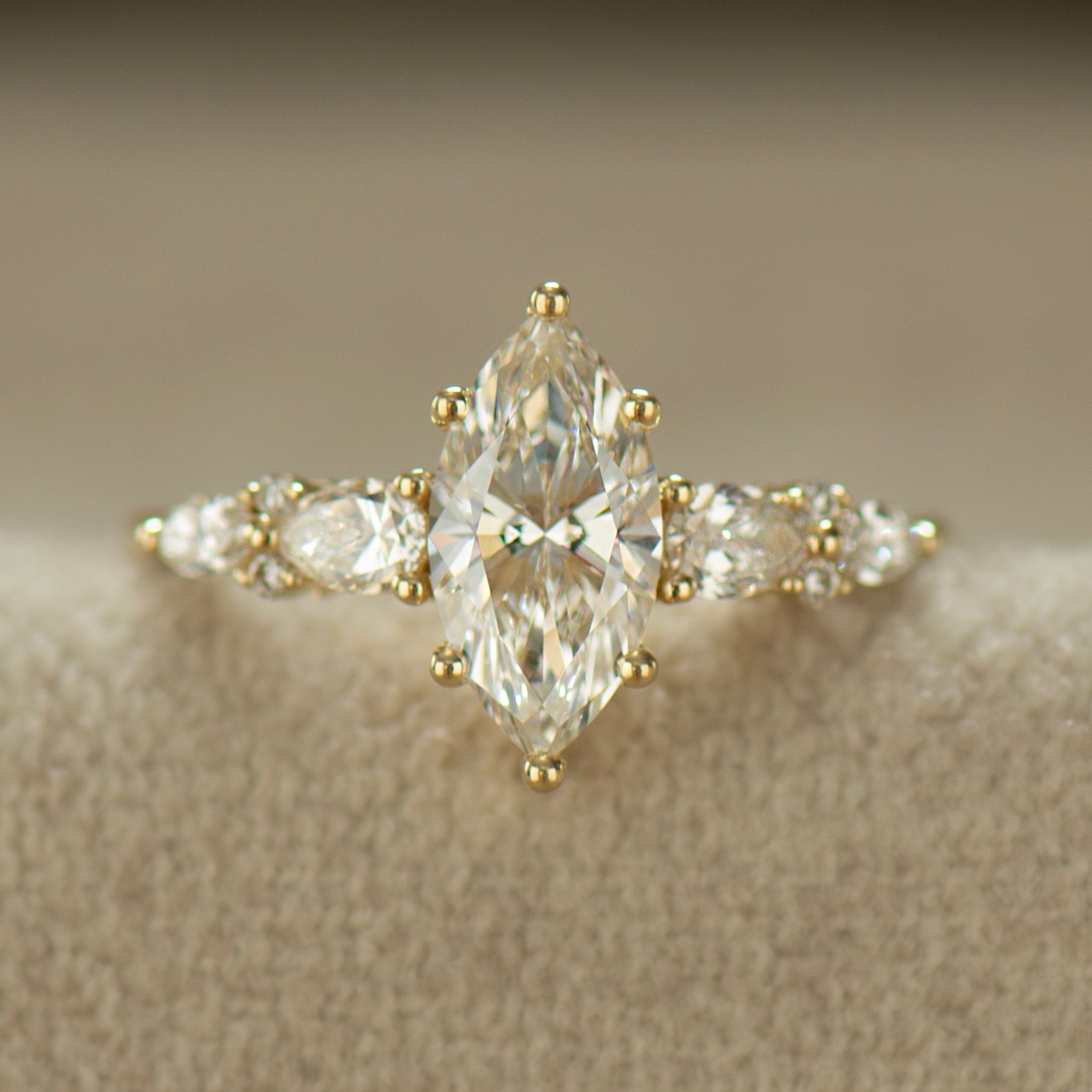 Marquise Lab Diamond Engagement Ring