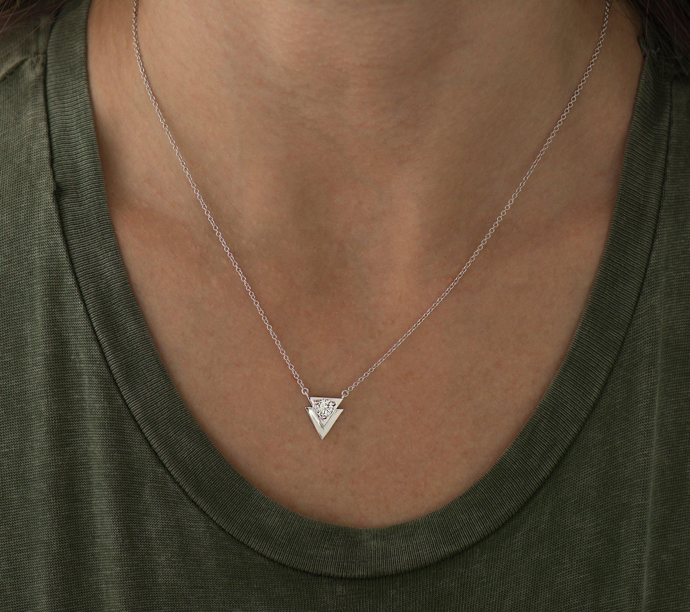 Triangle Diamond Necklace