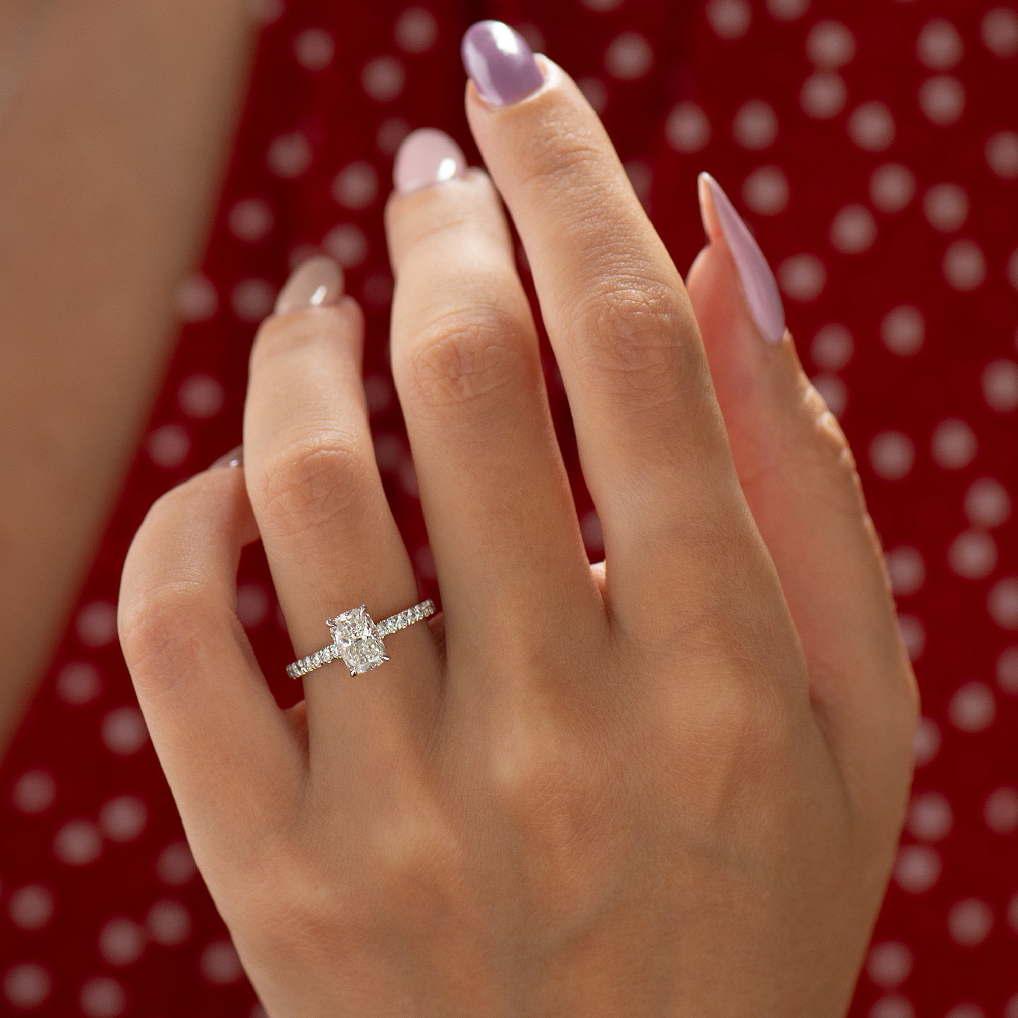 Elongated Cushion Engagement Ring