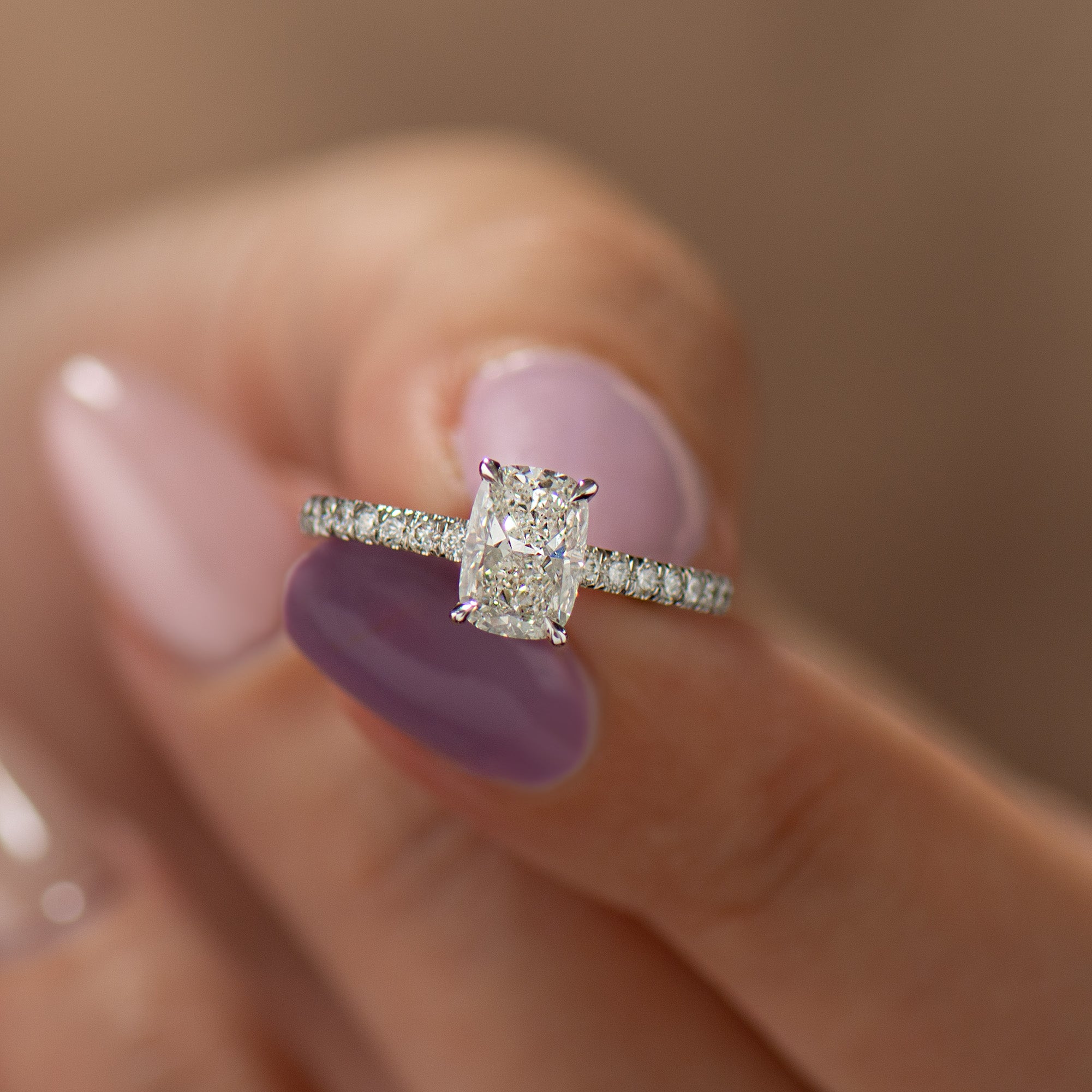 Elongated Cushion Engagement Ring