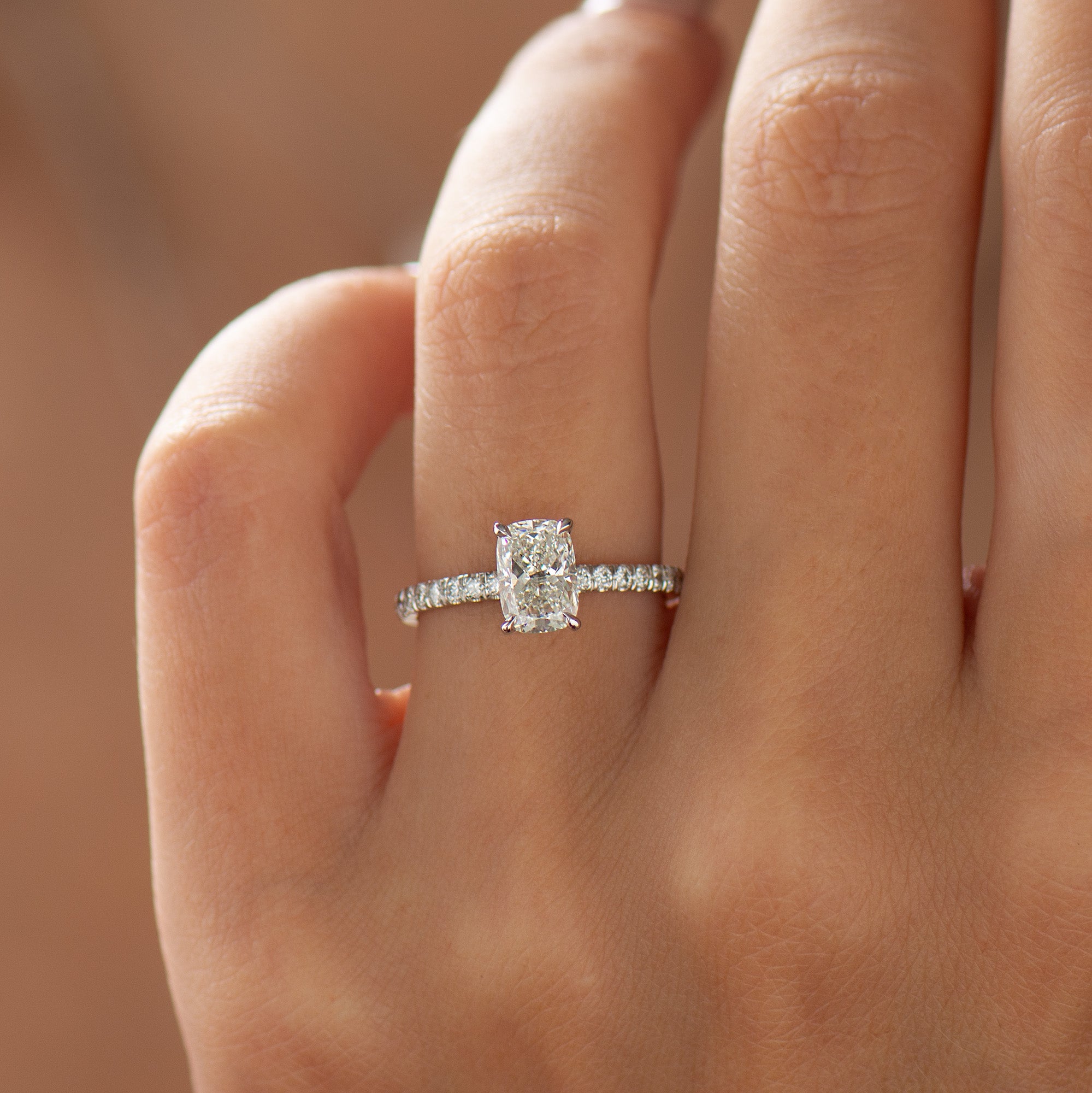 Elongated Cushion Engagement Ring