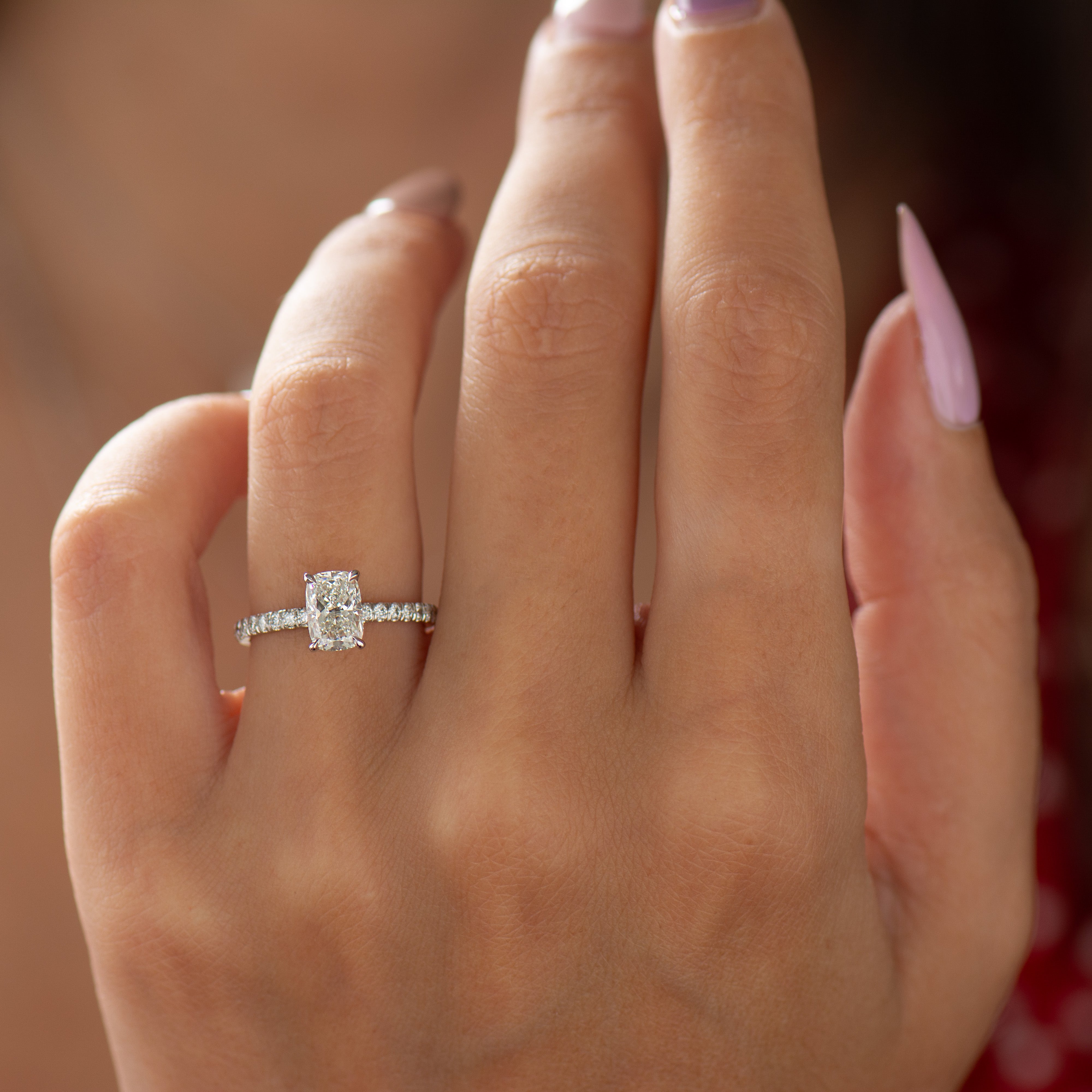 Elongated Cushion Engagement Ring