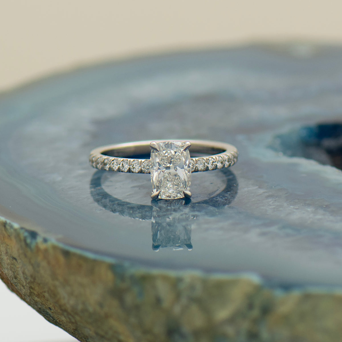 Elongated Cushion Engagement Ring