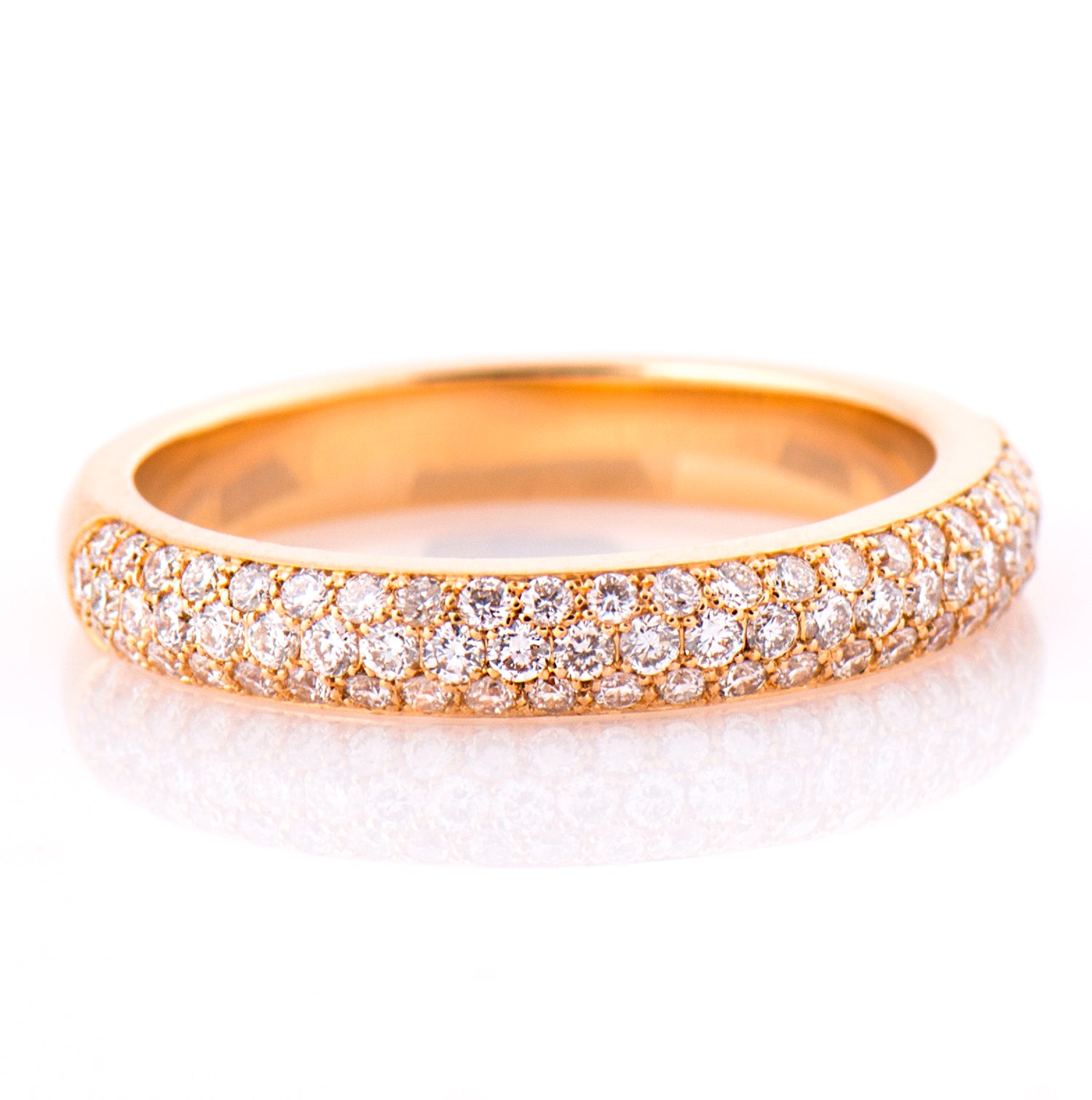 3 Row Micro Pavé Diamond Ring