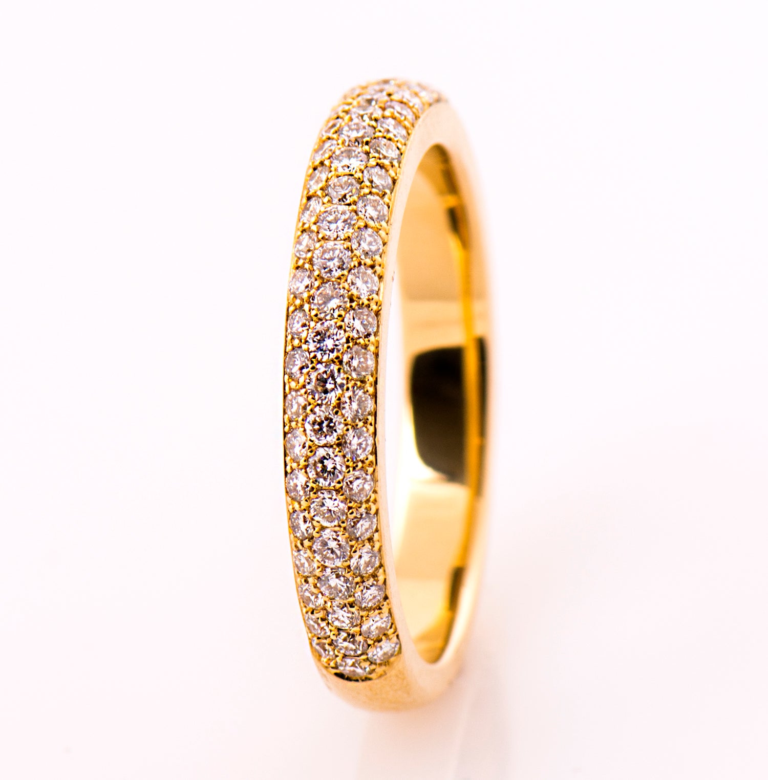 3 Row Micro Pavé Diamond Ring